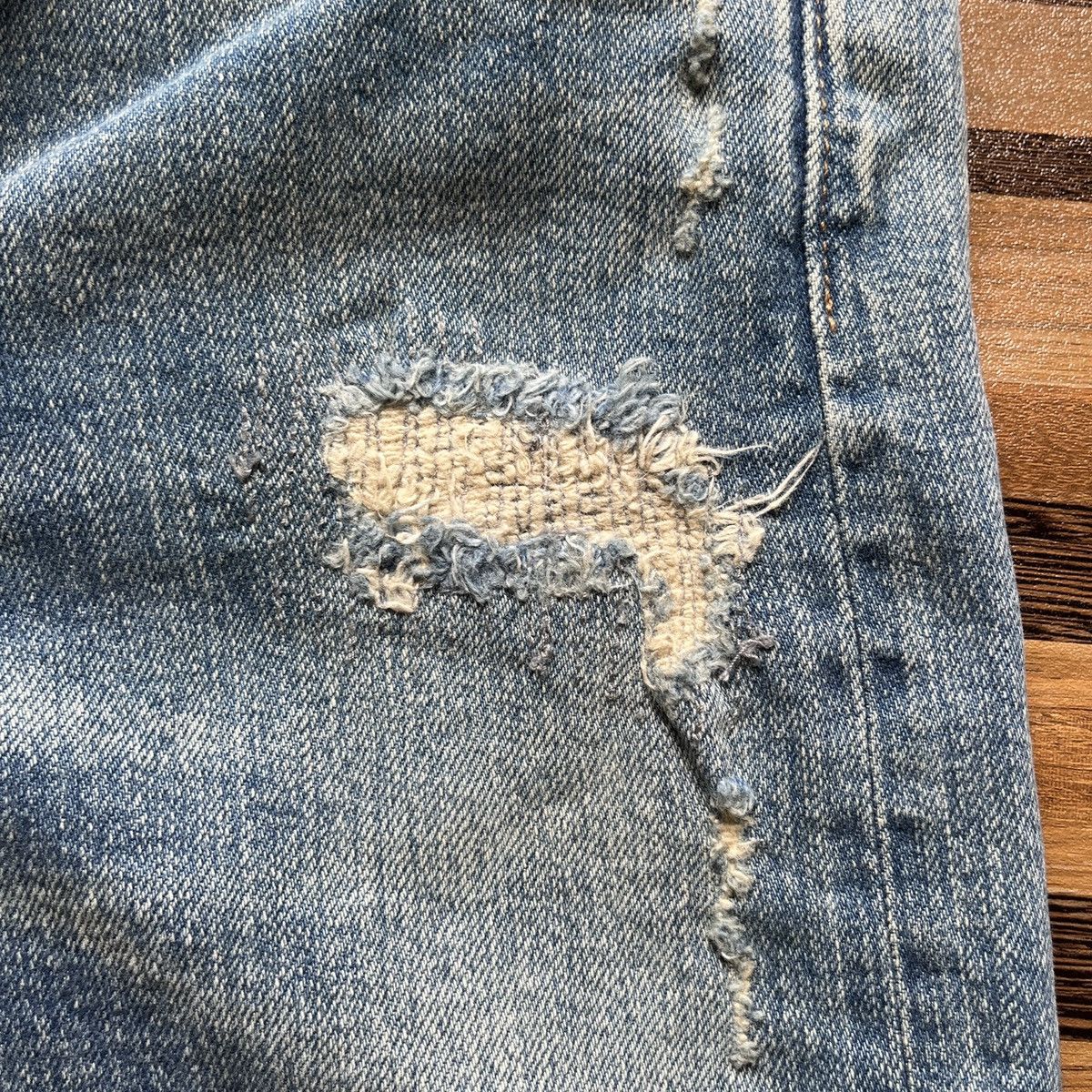 Japanese Brand GOA Redline Selvedge Denim Ripped Distressed Japan Size US 28 / EU 44 - 11 Thumbnail