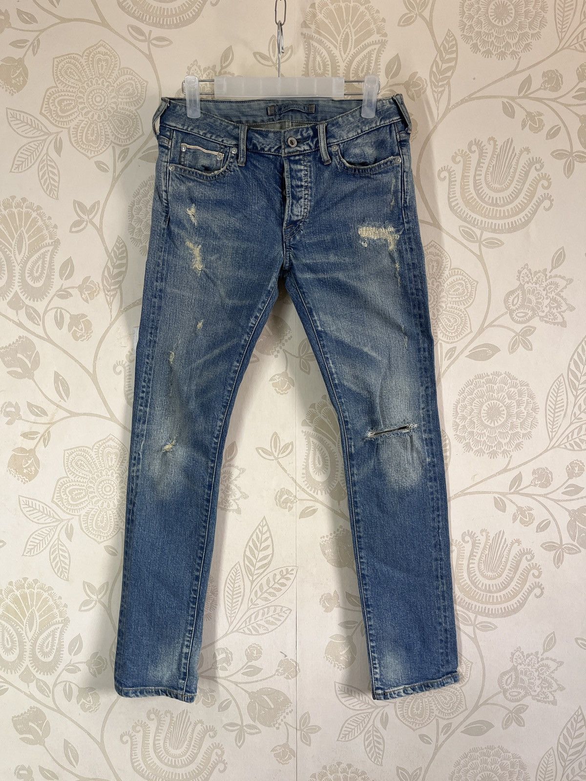 Japanese Brand GOA Redline Selvedge Denim Ripped Distressed Japan Size US 28 / EU 44 - 1 Thumbnail