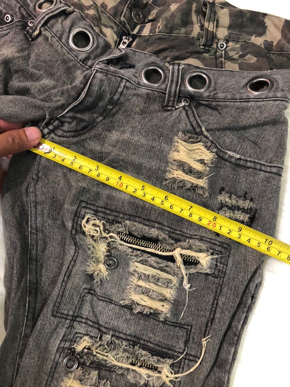 Designer Double Waist Distressed Insparational by TRAVIS SCHOTT Size US 32 / EU 48 - 9 Thumbnail