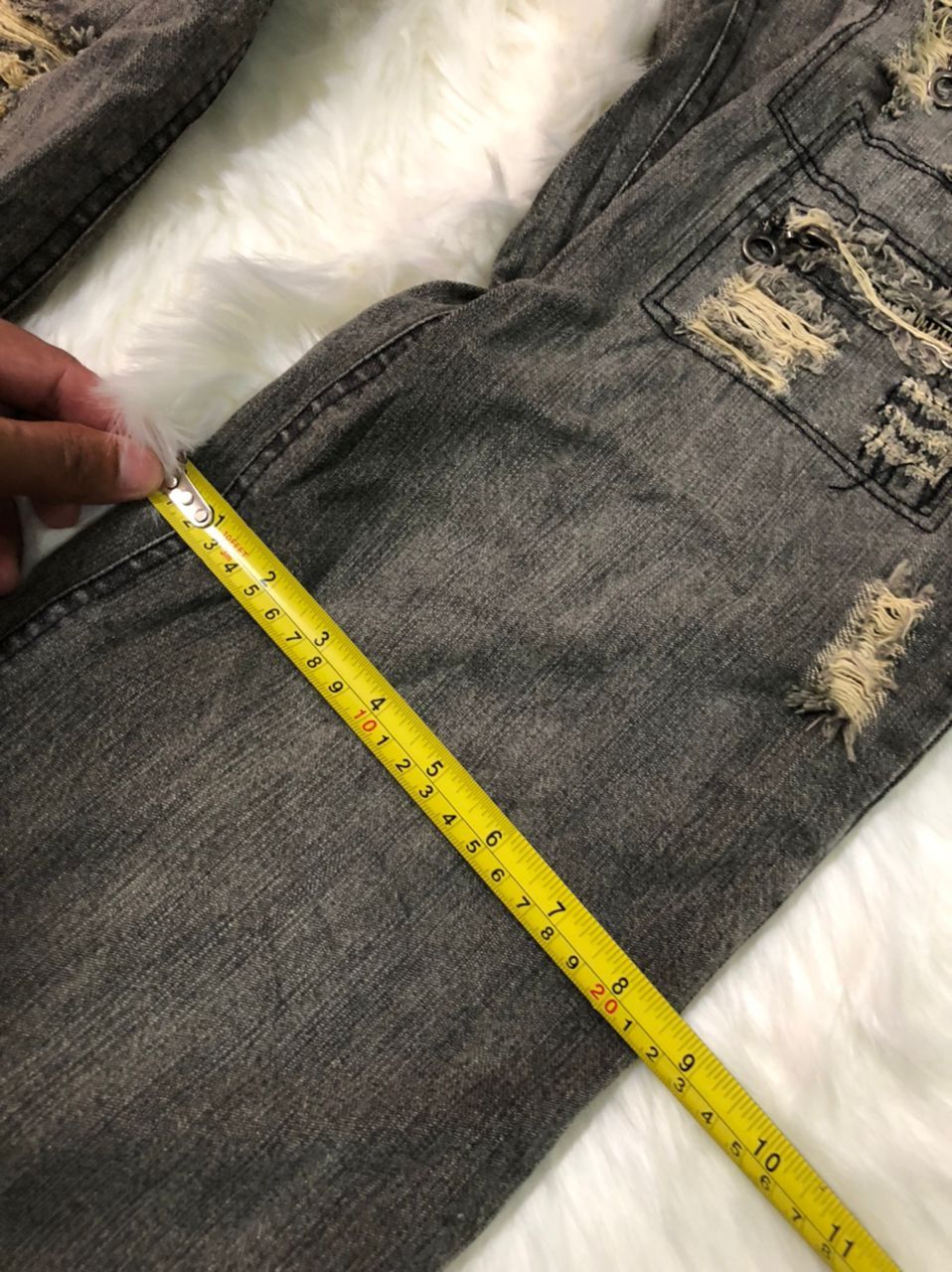 Designer Double Waist Distressed Insparational by TRAVIS SCHOTT Size US 32 / EU 48 - 14 Thumbnail