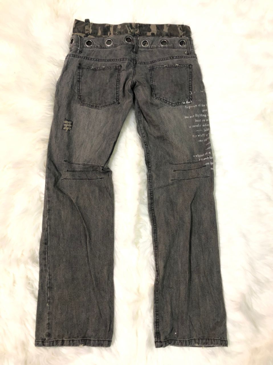Designer Double Waist Distressed Insparational by TRAVIS SCHOTT Size US 32 / EU 48 - 3 Thumbnail