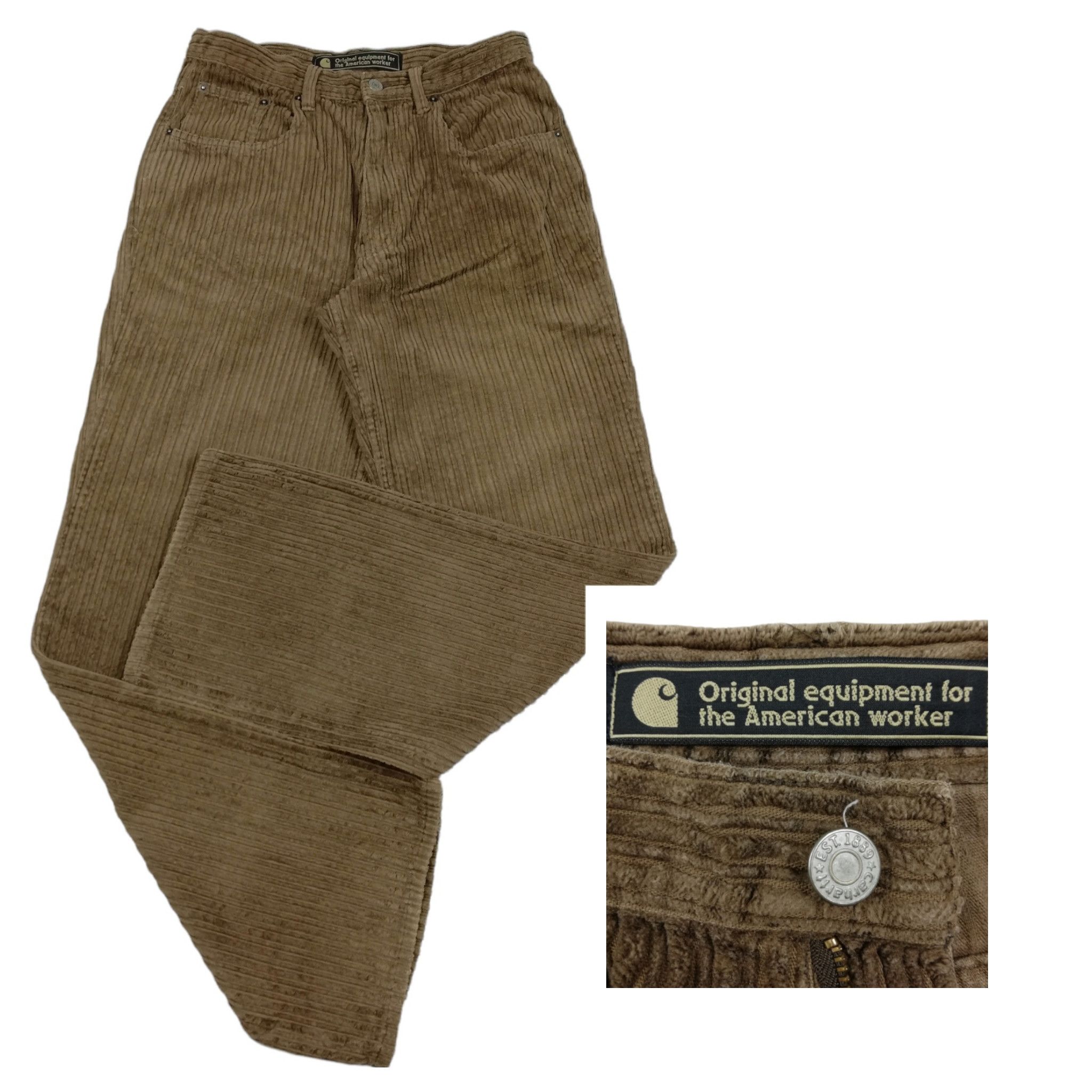 image of Dope OG Carhartt Corduroy American Worker Casual Pants in Brown, Men's (Size 30)