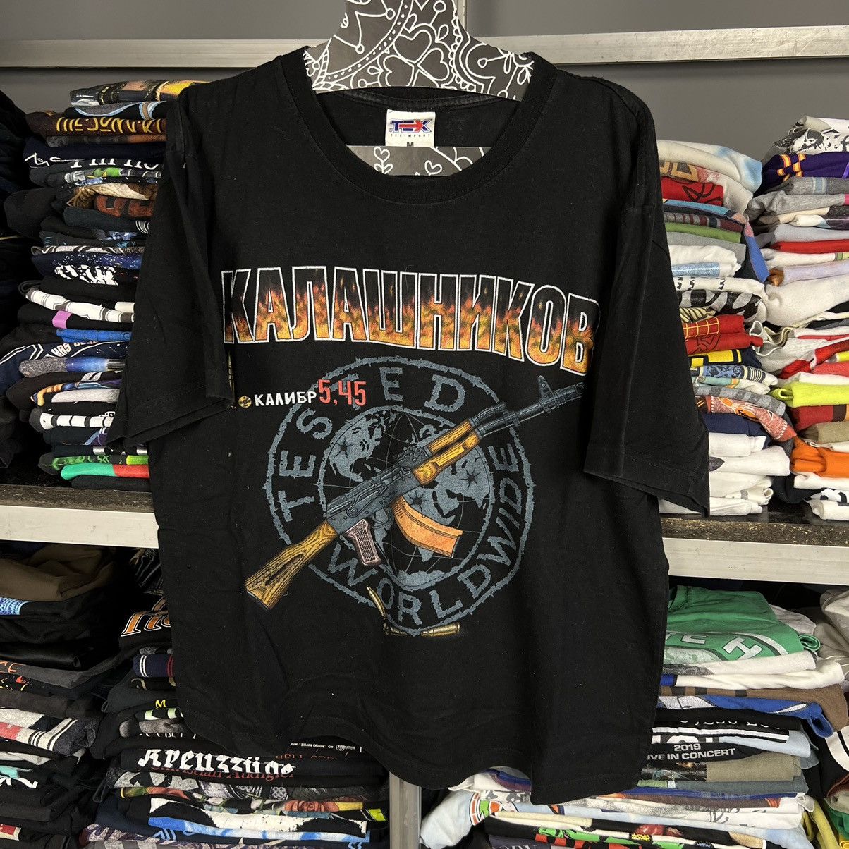 T-shirt Unisex Winorsar Kalashnikov AK-47 Stella Rossa - Cotone Vintage - Foto 5