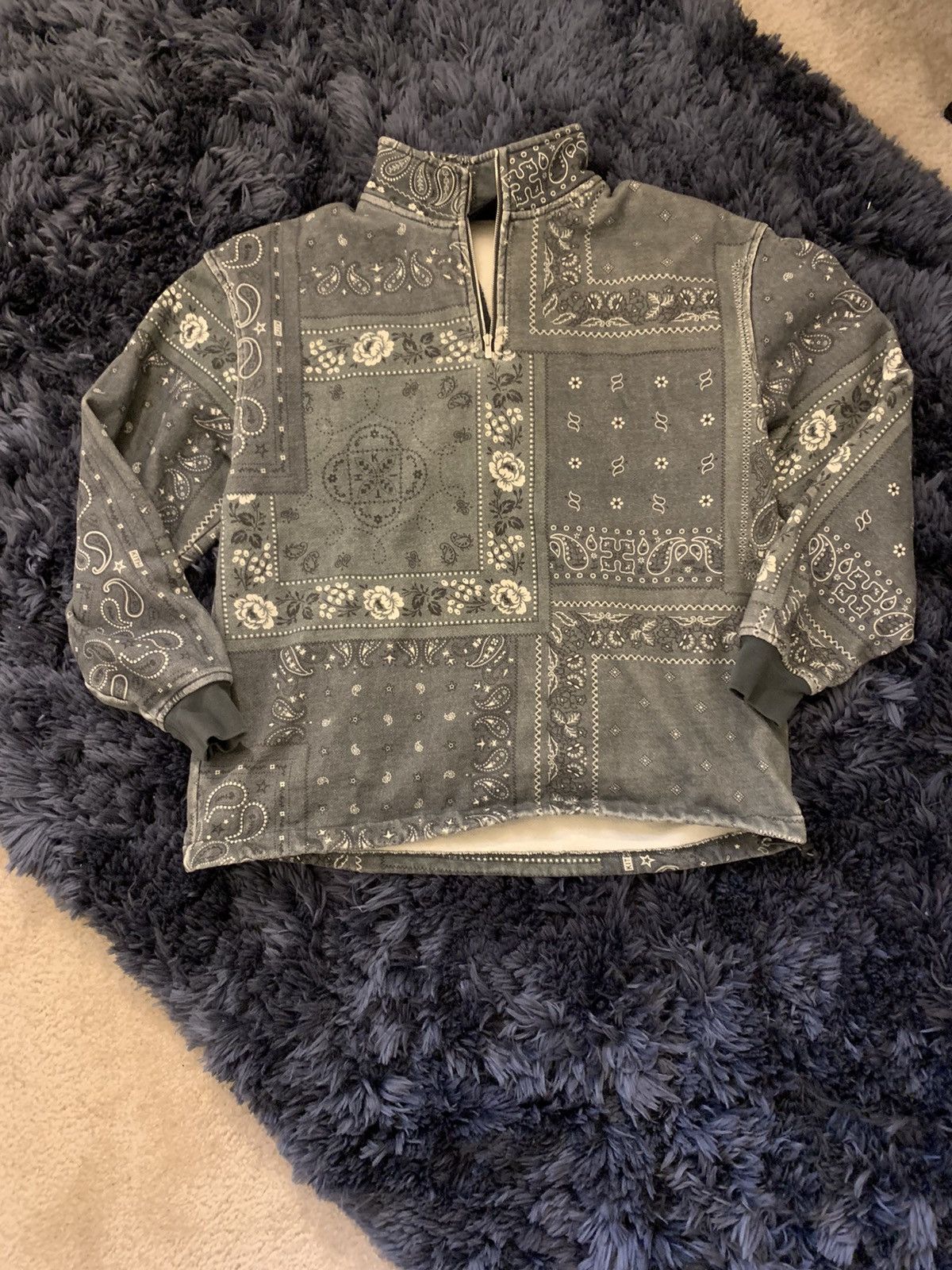 Kith Kith paisley bandana quarter zip size medium | Grailed