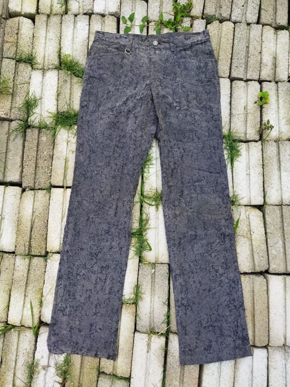 image of Gaultier Homme Objet Velvet Pants in Black/Gray, Men's (Size 33)