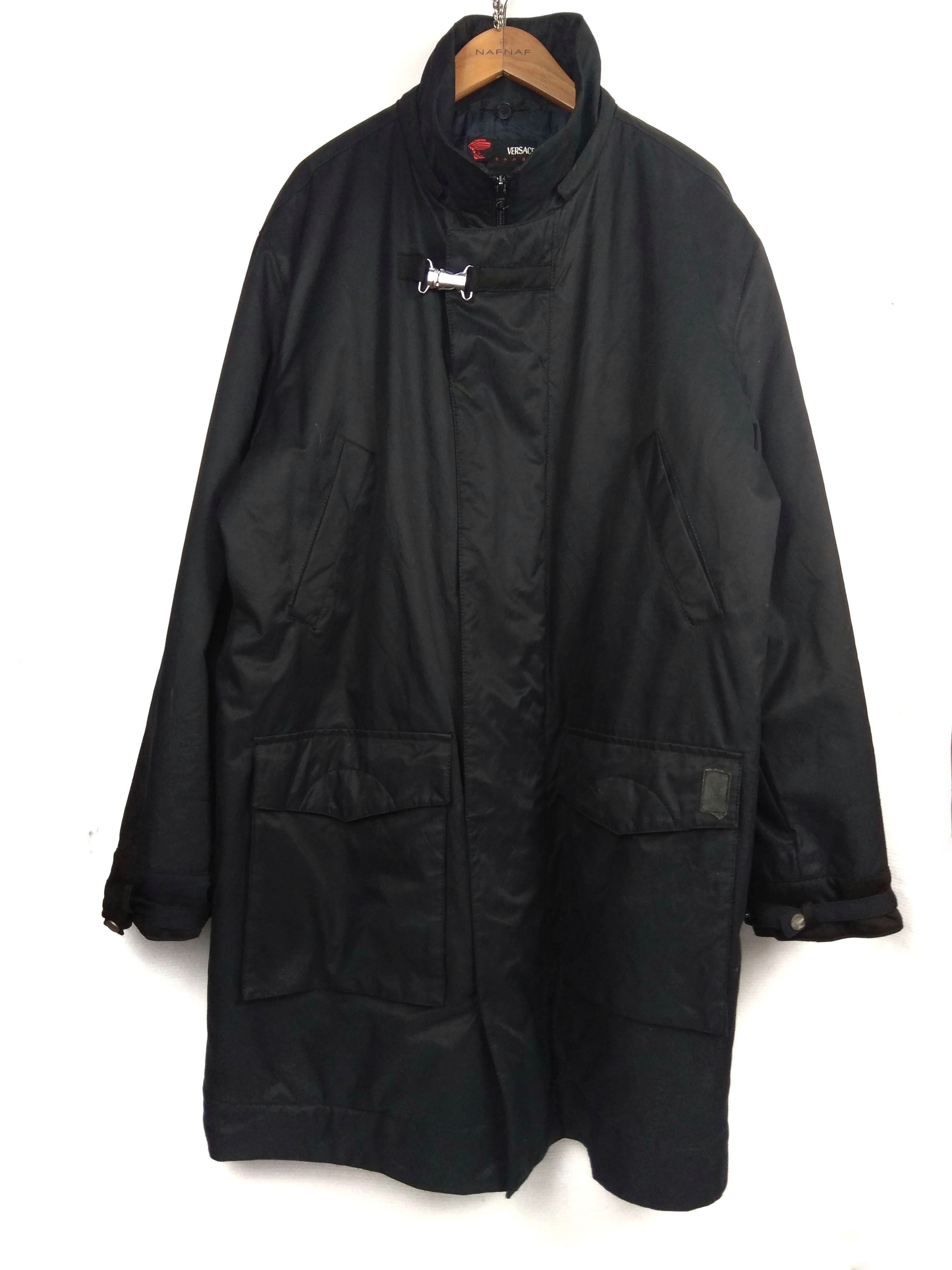 rare!! versace sports 'thermore' knee length jacket