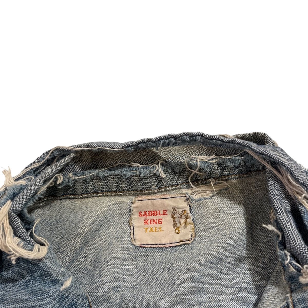 Vintage Vintage Thrashed Saddle King Snap Button Denim Jacket Size US L / EU 52-54 / 3 - 3 Thumbnail
