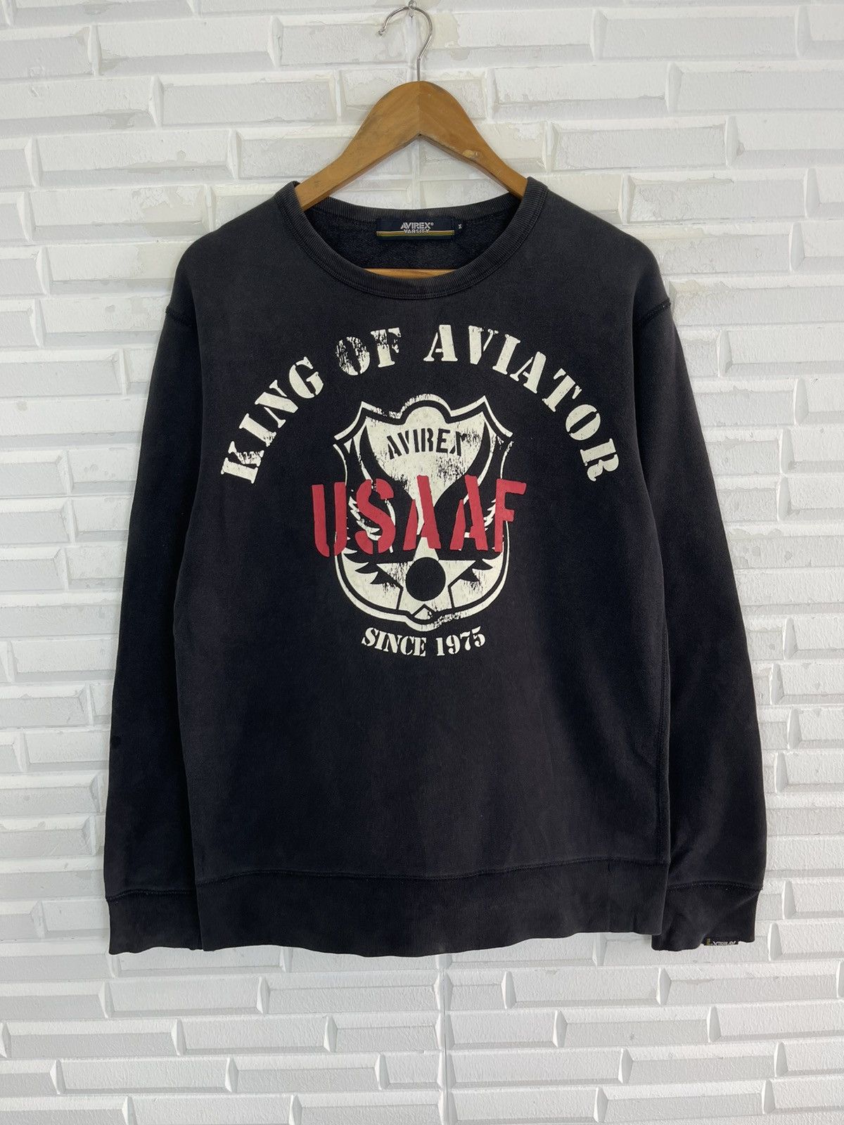 Avirex × Vintage Vintage 90’s AVIREX USAAF AVIATOR SWEATSHIRT Size US M / EU 48-50 / 2 - 2 Thumbnail