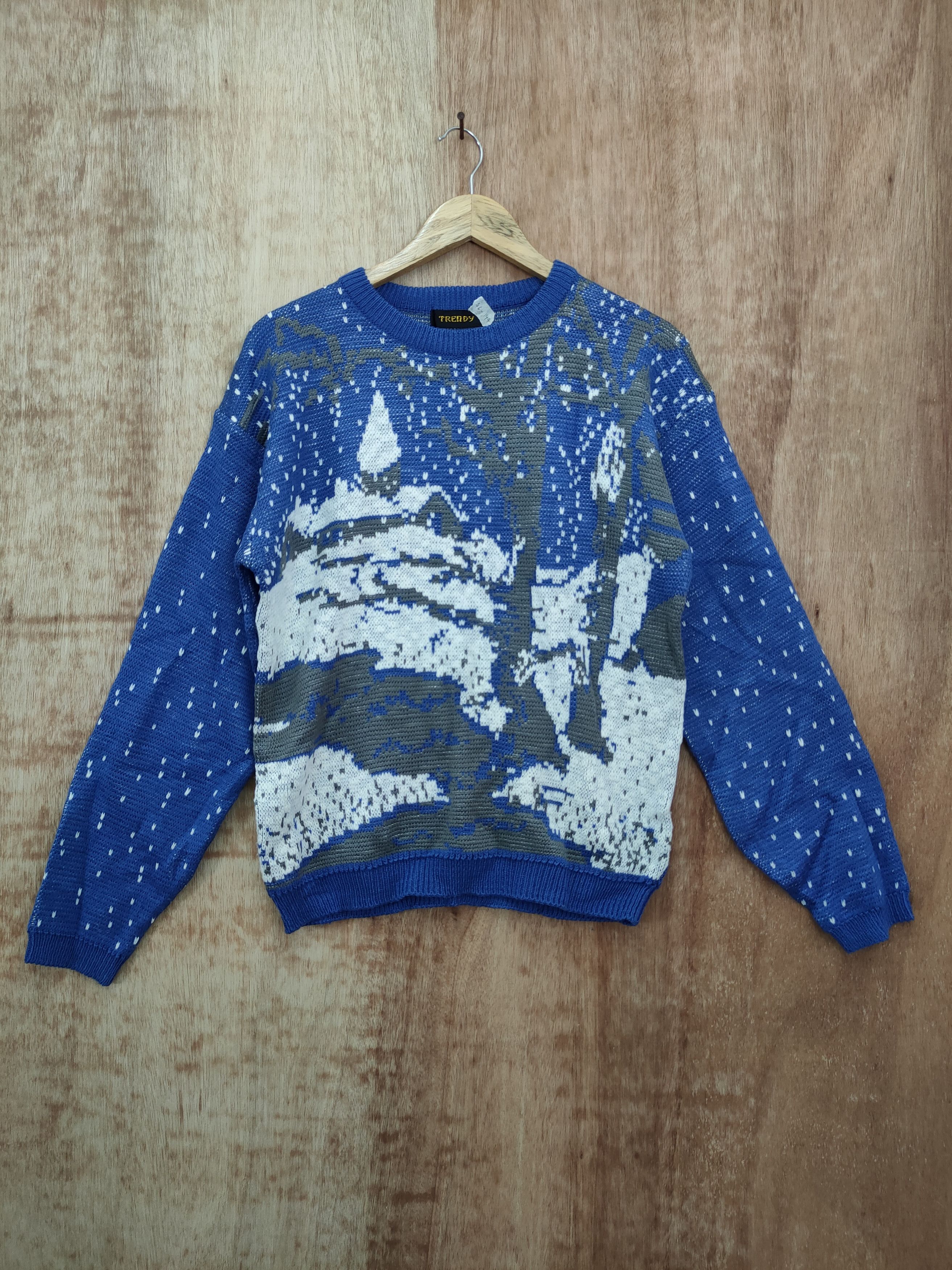 Aran Isles Knitwear DL Trendy art snow winter knitwear sweatshirt #46-144 Size US S / EU 44-46 / 1 - 1 Thumbnail