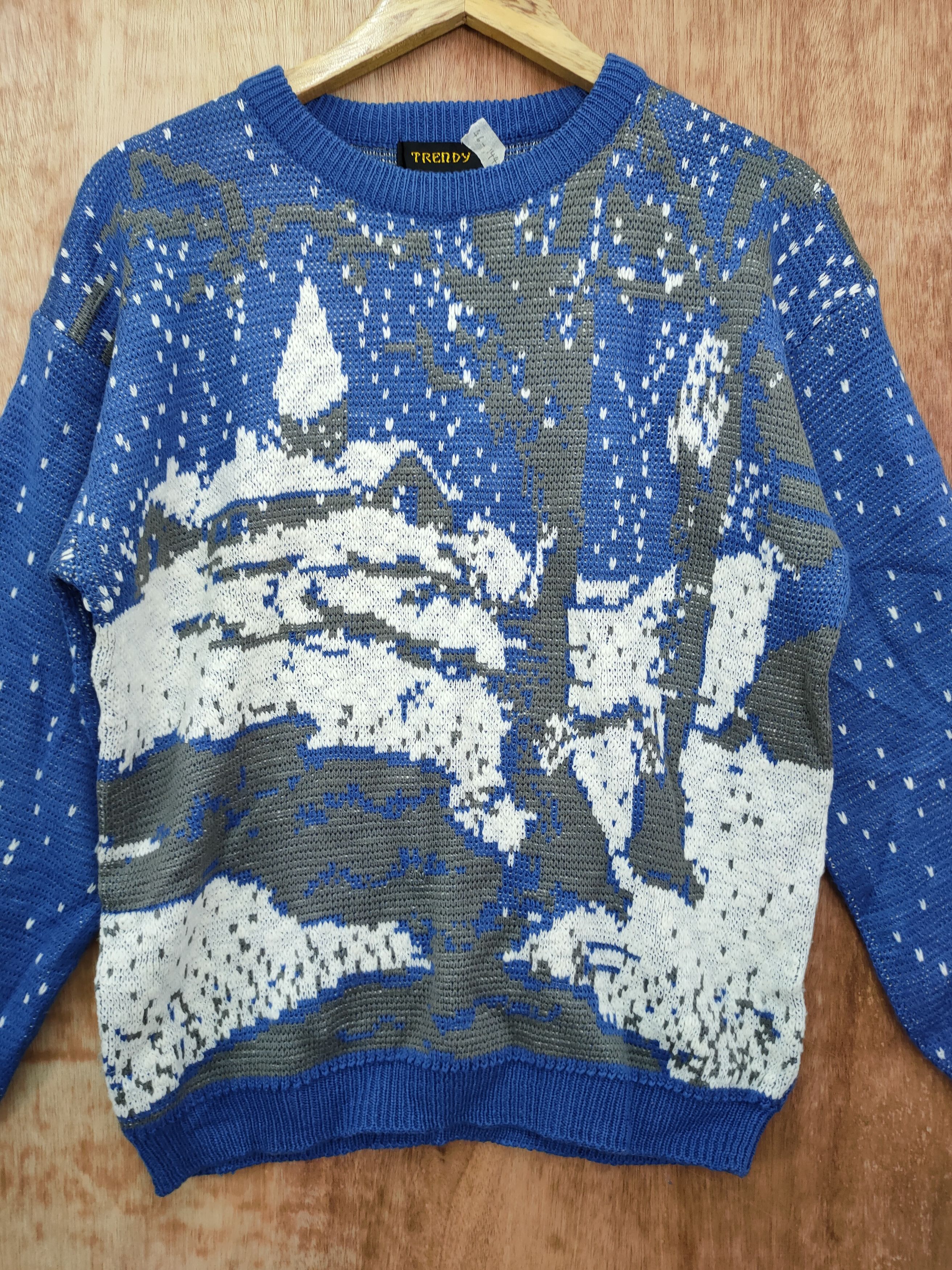 Aran Isles Knitwear DL Trendy art snow winter knitwear sweatshirt #46-144 Size US S / EU 44-46 / 1 - 4 Thumbnail