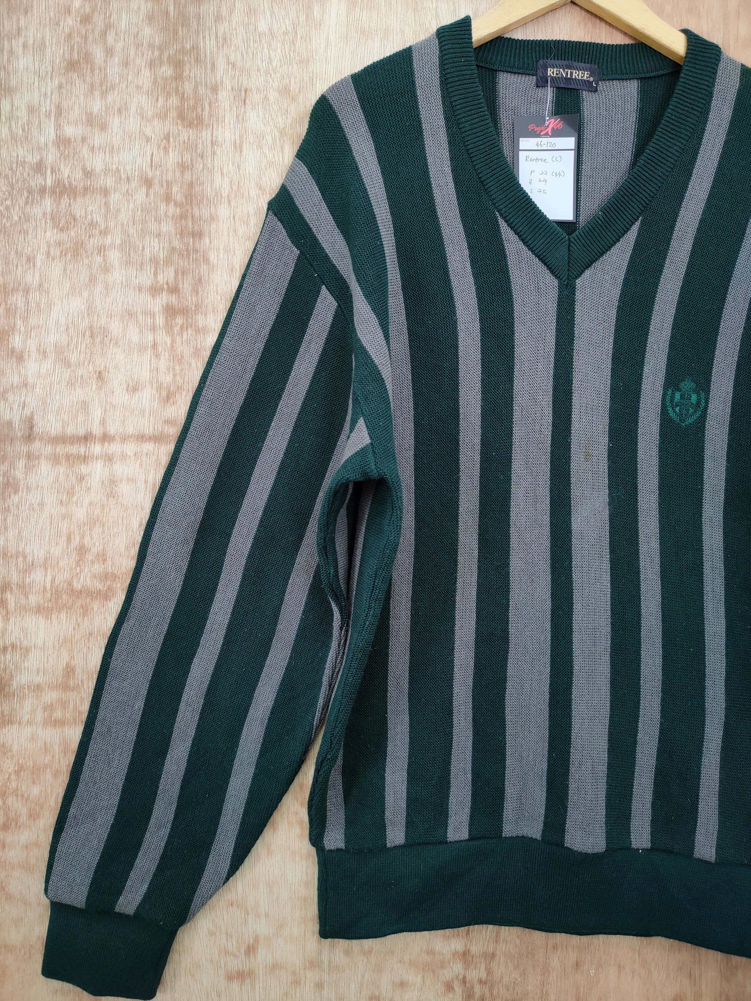 Japanese Brand DLL Rentree knitwear stripe sweatshirt vintage #46-120 Size US L / EU 52-54 / 3 - 2 Thumbnail