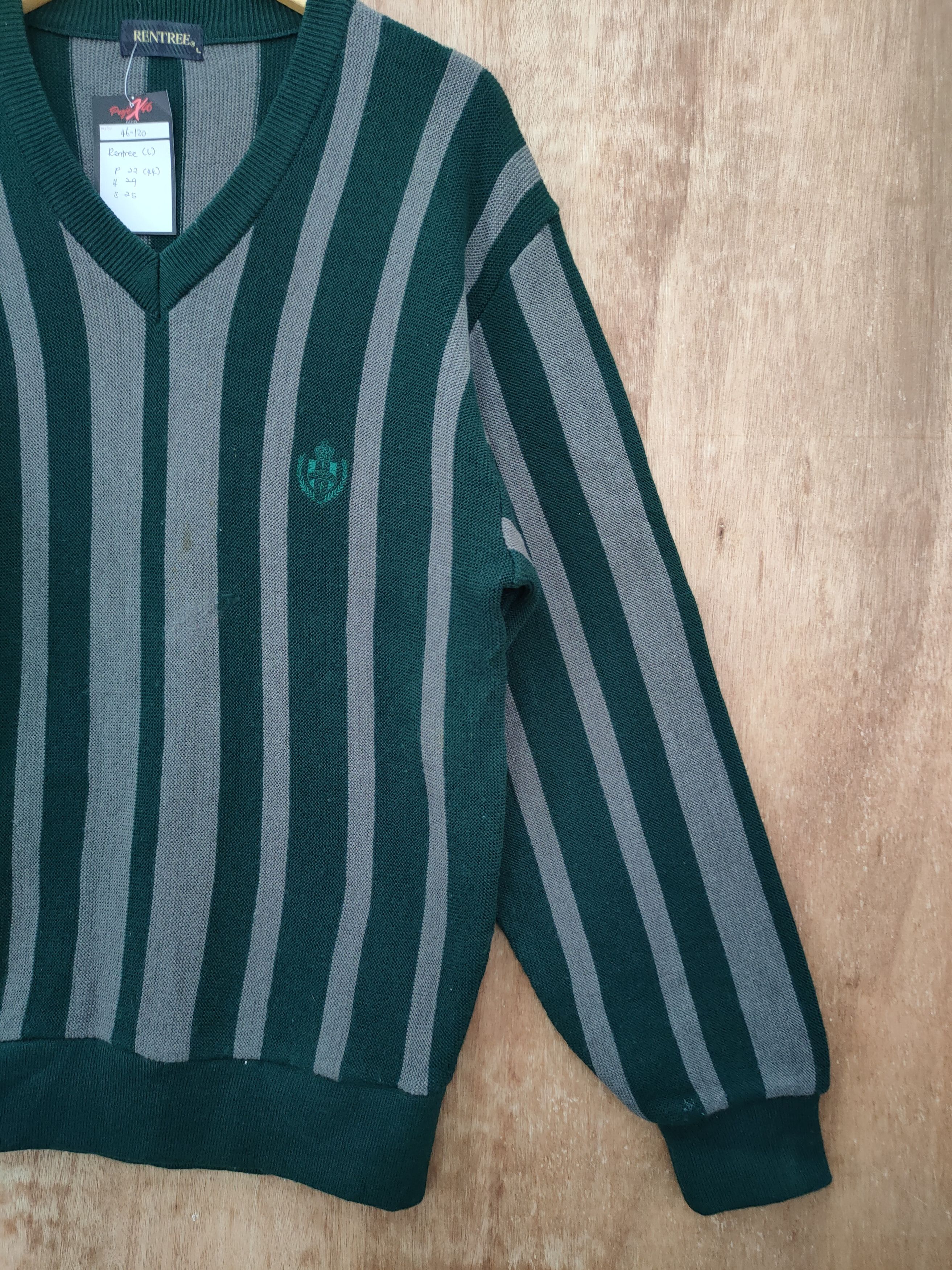 Japanese Brand DLL Rentree knitwear stripe sweatshirt vintage #46-120 Size US L / EU 52-54 / 3 - 3 Thumbnail