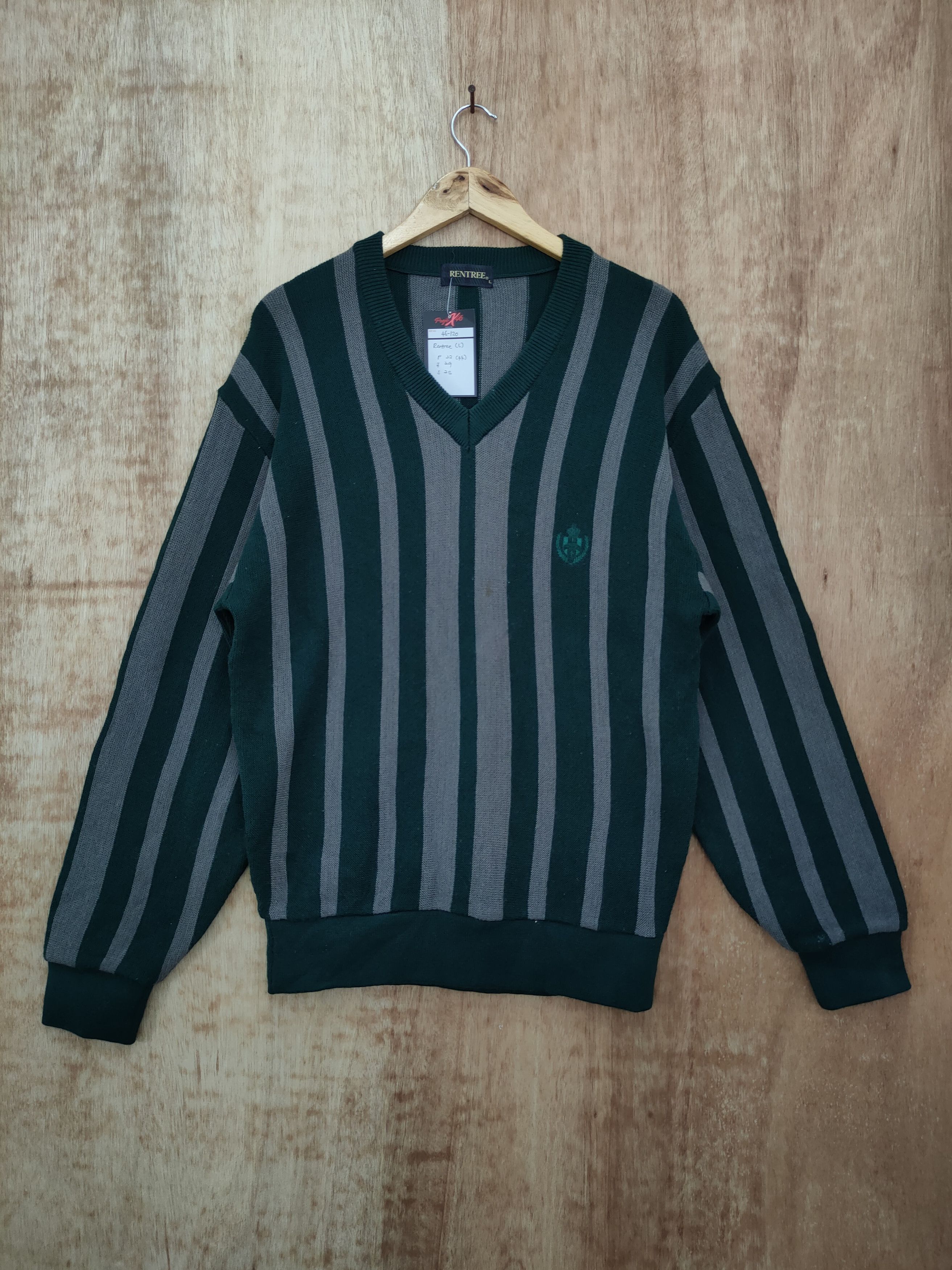 Japanese Brand DLL Rentree knitwear stripe sweatshirt vintage #46-120 Size US L / EU 52-54 / 3 - 1 Thumbnail