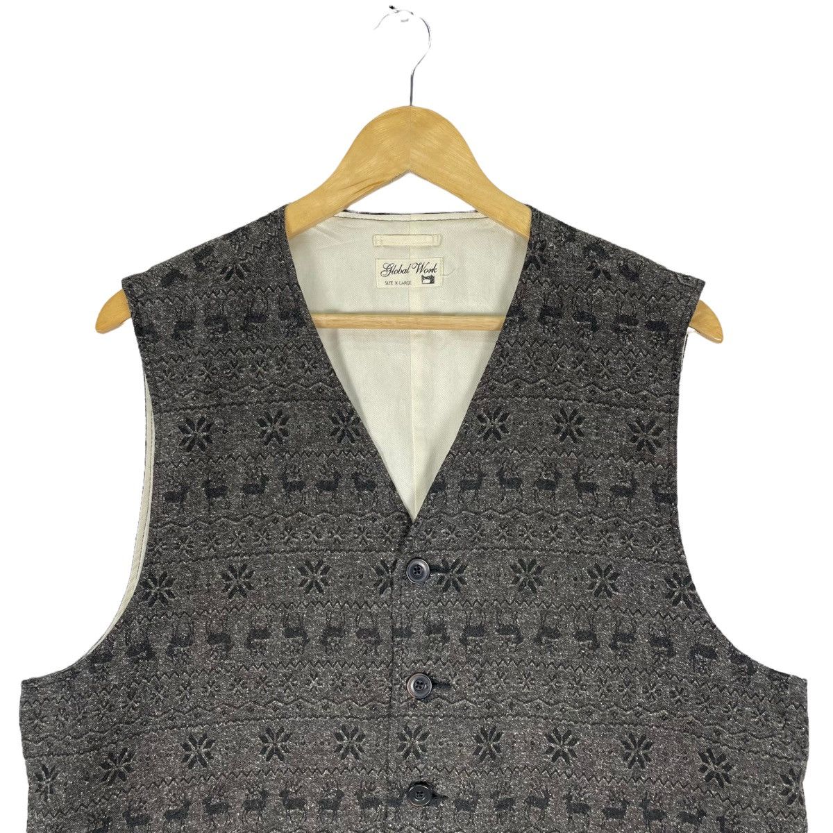 Global Work ☀️GLOBAL WORK NATIVE ART DEER VEST Size US XL / EU 56 / 4 - 3 Thumbnail