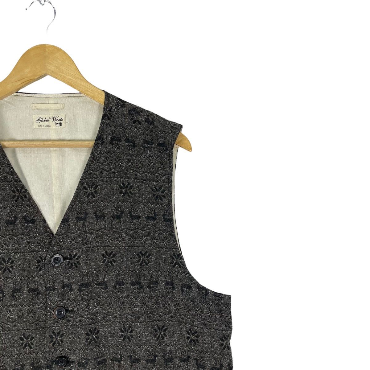 Global Work ☀️GLOBAL WORK NATIVE ART DEER VEST Size US XL / EU 56 / 4 - 4 Thumbnail