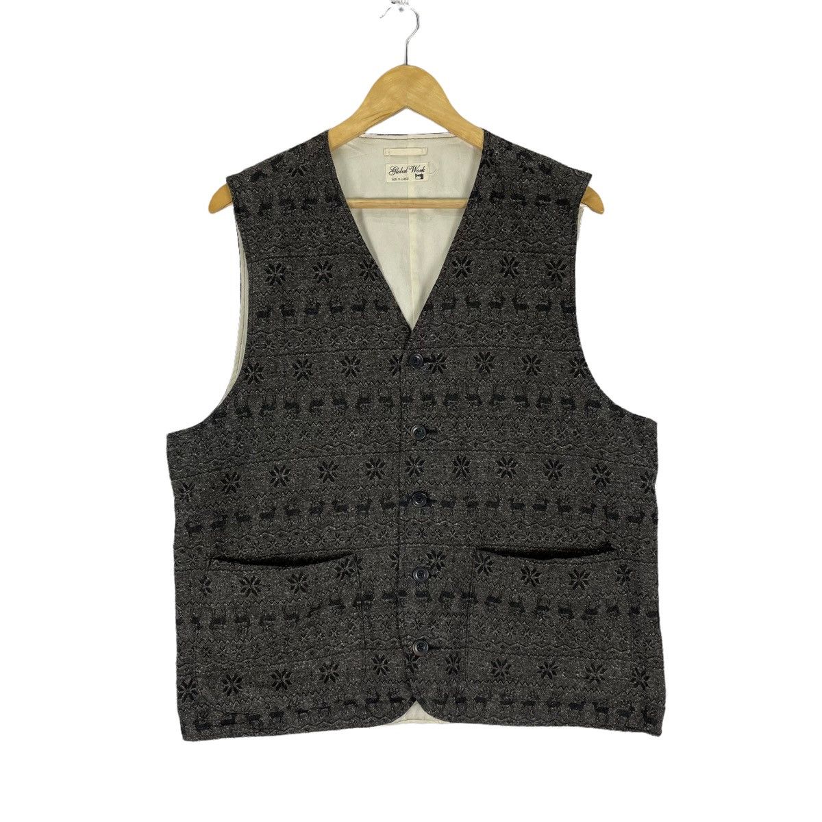 Global Work ☀️GLOBAL WORK NATIVE ART DEER VEST Size US XL / EU 56 / 4 - 2 Thumbnail