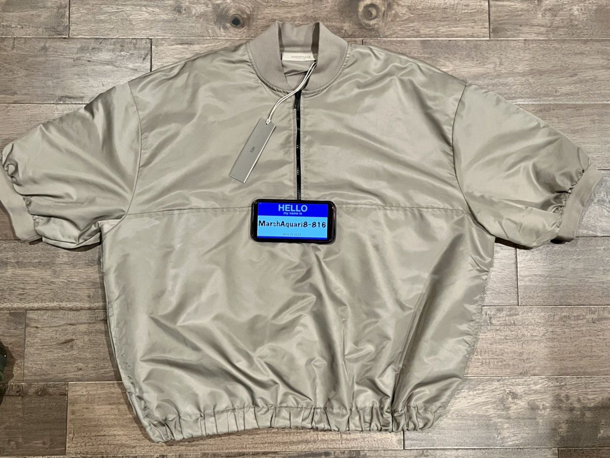 Essentials Desert Taupe Short Sleeve Half-Zip Sweatshirt L