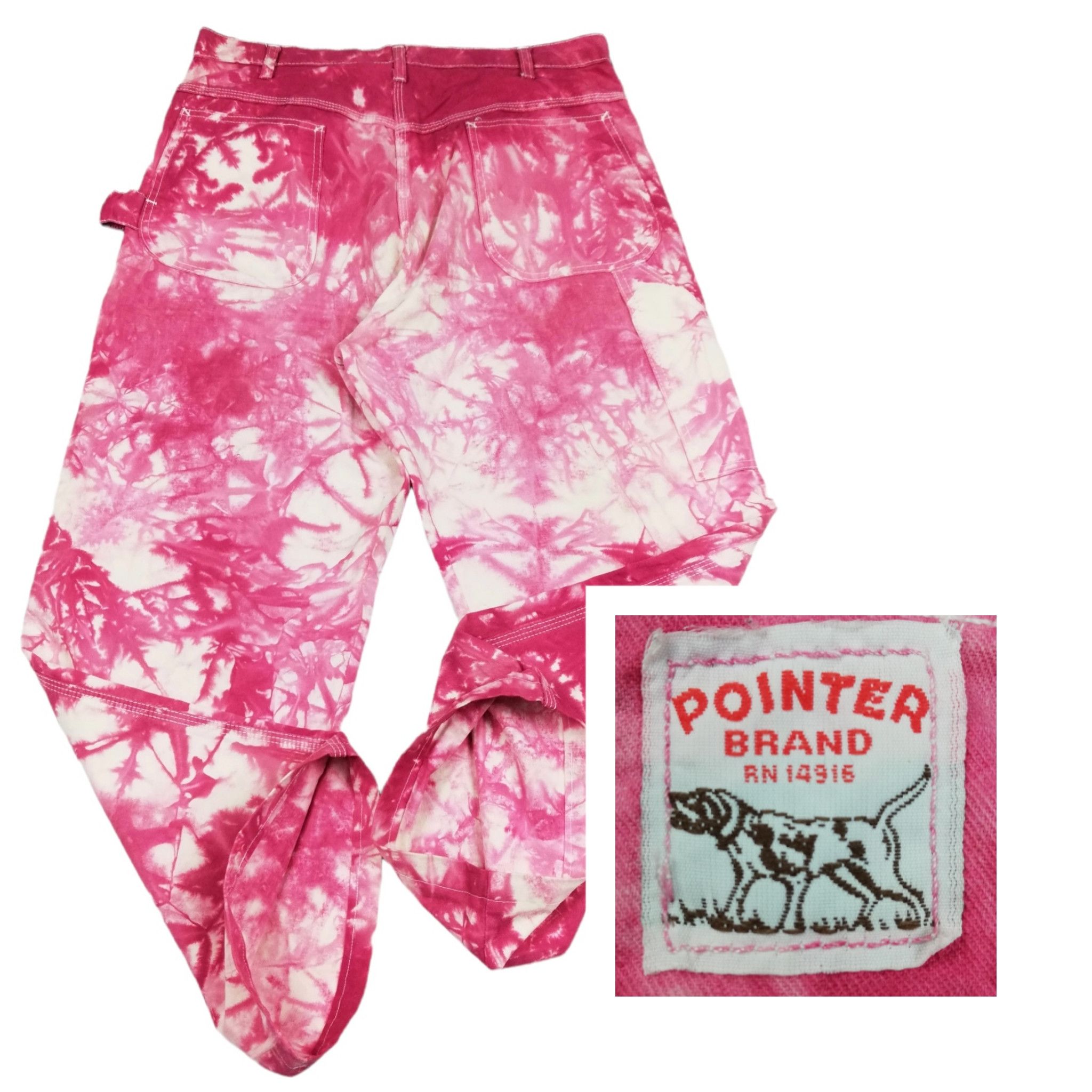 Pointer 🔥American Vintage 1970's Pointer Brand Custom Tie Dye Work Size US 35 - 1 Thumbnail
