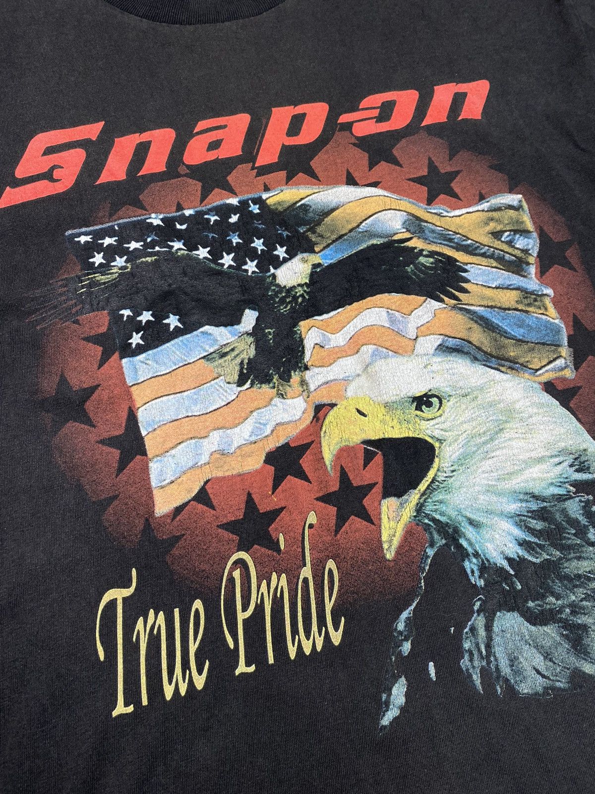 Vintage Vintage Single stitch Washed Snap on Tee Eagle made in Usa Size US S / EU 44-46 / 1 - 8 Thumbnail