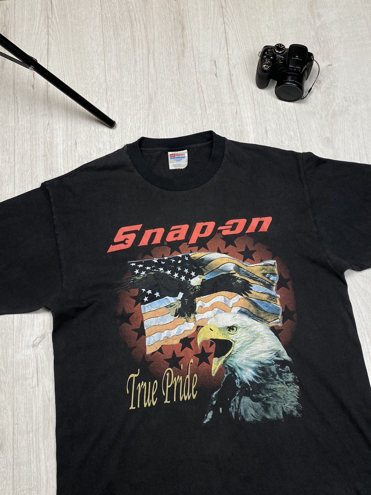 Vintage Vintage Single stitch Washed Snap on Tee Eagle made in Usa Size US S / EU 44-46 / 1 - 2 Thumbnail
