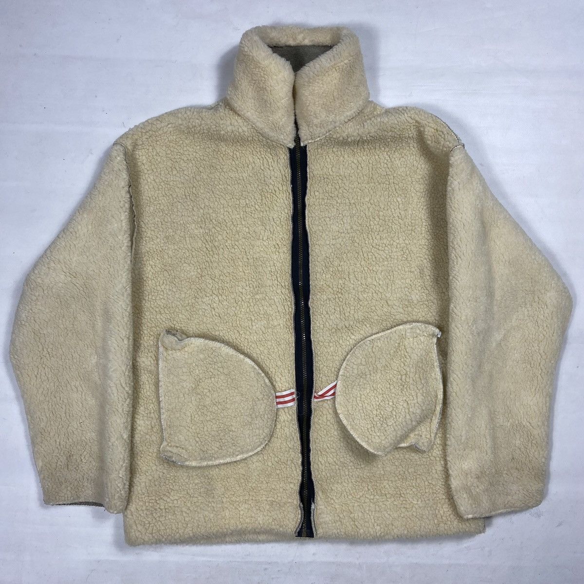Vintage 1990s AMAZING TEDDY SHERPA JACKET - MADE IN U.K. - № 2107 Size US L / EU 52-54 / 3 - 7 Thumbnail