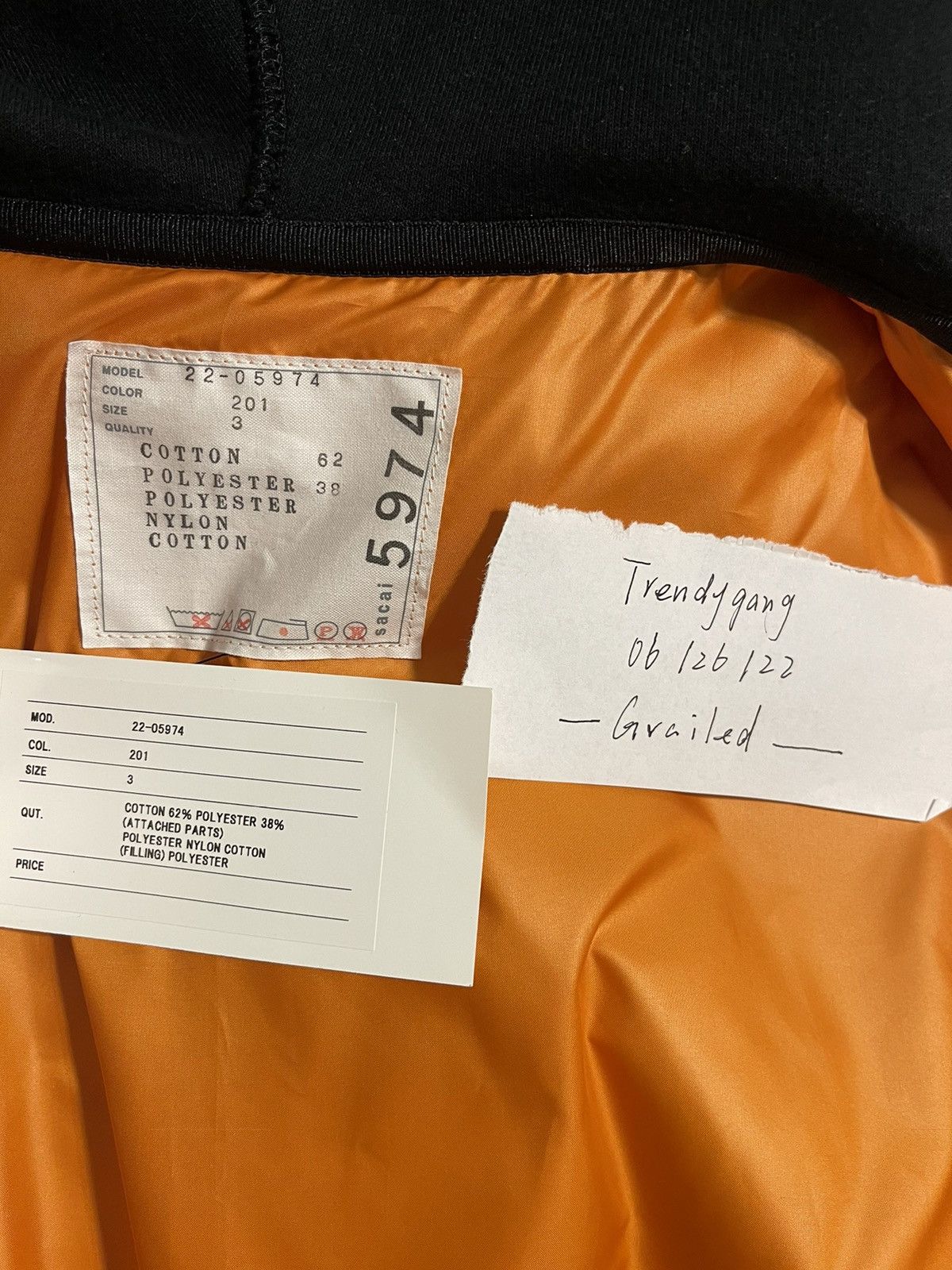 Sacai Sacai 22ss Sponge Layered Zip-Up Hoodie Bomber Size XL / US 12-14 / IT 48-50 - 6 Thumbnail