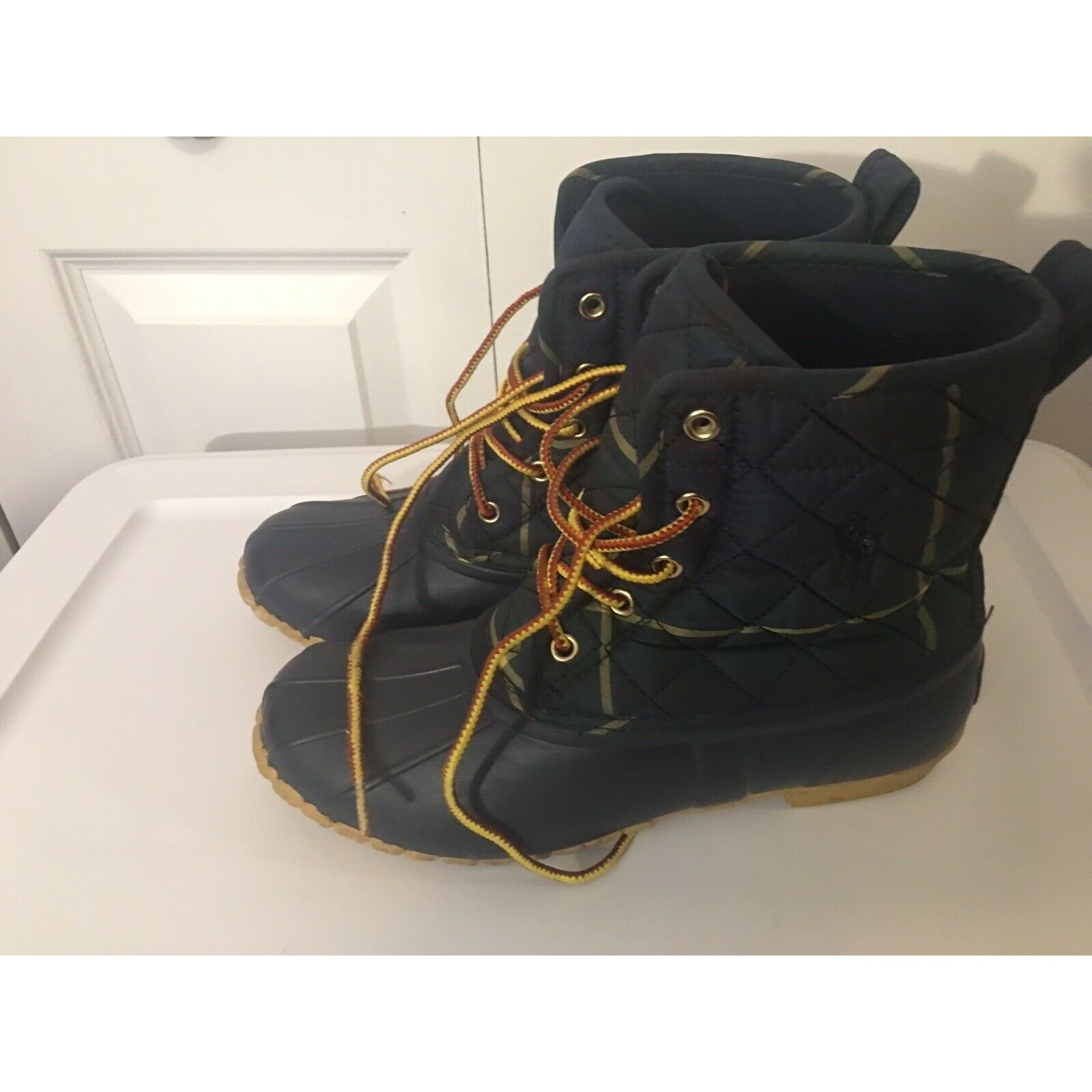 Polo Ralph Lauren Polo Ralph Lauren Plaid Snow Rain Boots Sz 6 1/2 Green Blue Size US 6.5 / EU 39-40 - 3 Thumbnail