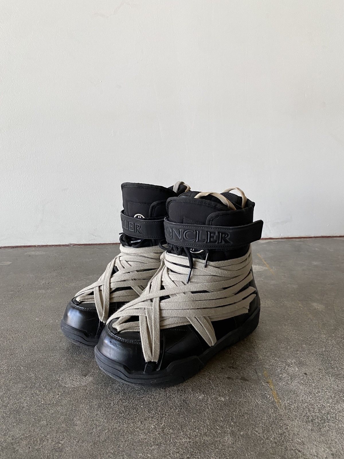 Rick Owens Rick Owens - Moncler Amber Canvas-Trimmed Leather Snow Boots ...