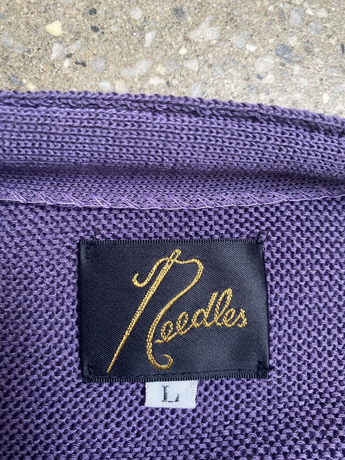 Needles Needles purple/pink/green striped cardigan knit sweater Size US L / EU 52-54 / 3 - 2 Thumbnail