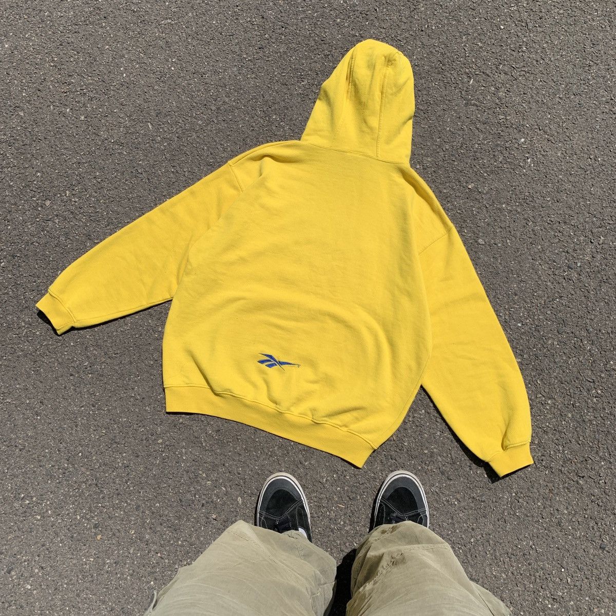 Reebok × Vintage Vintage Reebok 90s Embroidered Logo Yellow/Blue Hoodie y2k L Size US L / EU 52-54 / 3 - 2 Thumbnail
