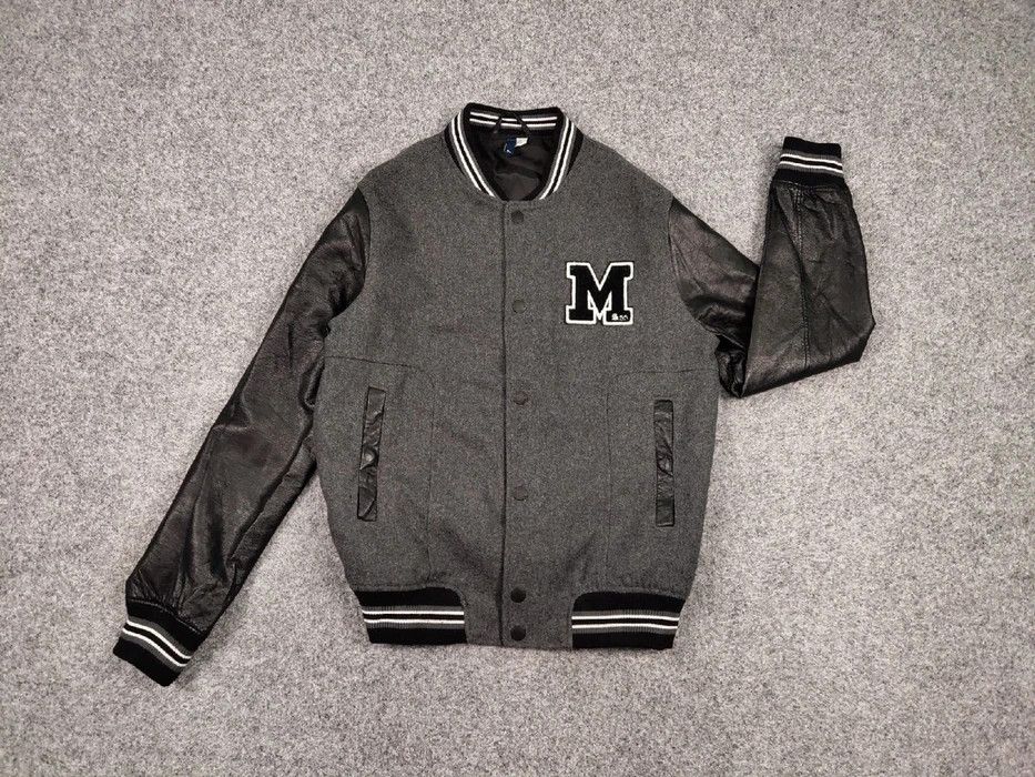 Vintage Vintage 90s Varsity Jacket Bomber USA Letterman Grey Wool Size US L / EU 52-54 / 3 - 6 Thumbnail