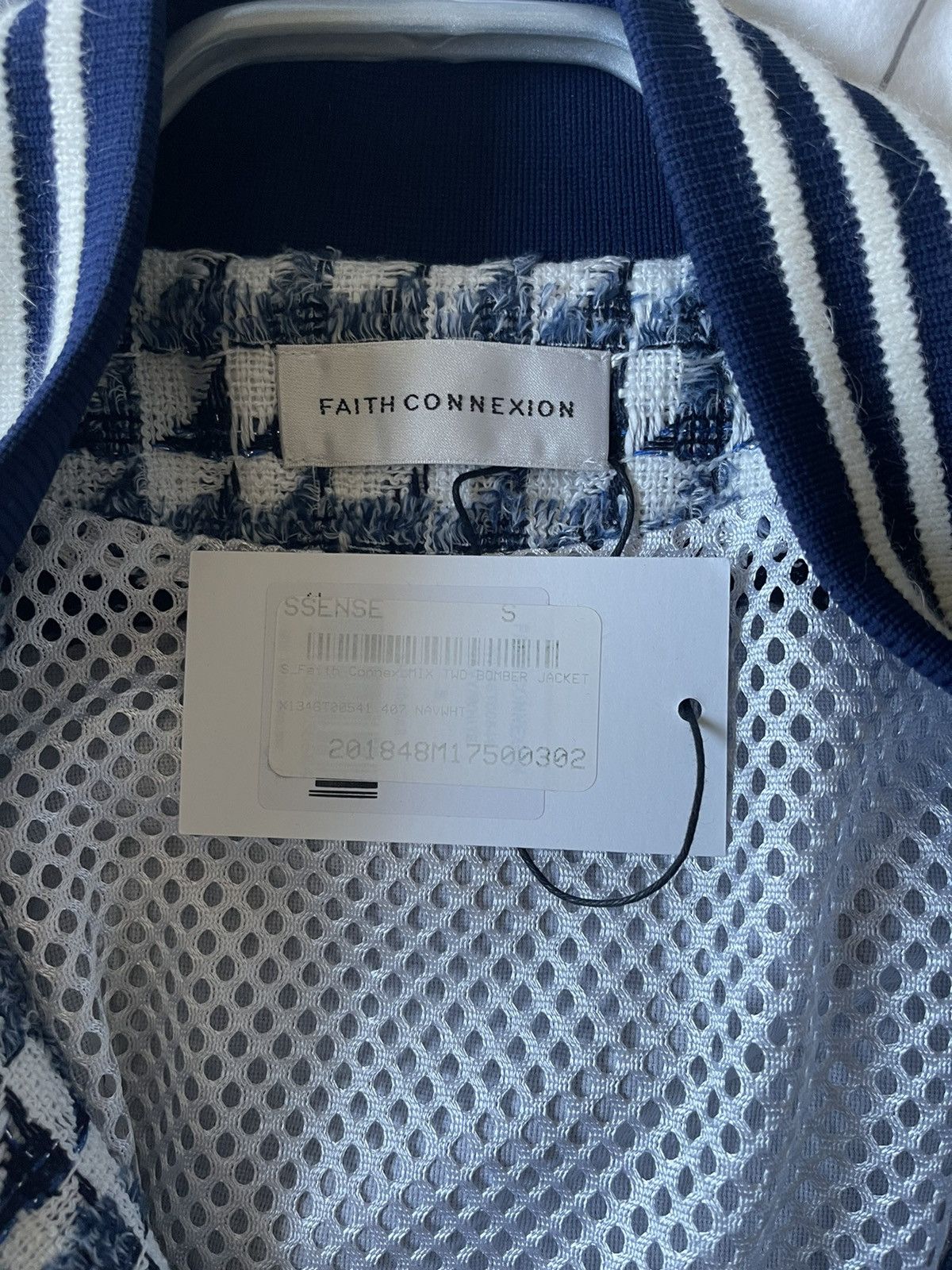 Faith Connexion Faith Connexion Navy and White Mix Tweed Bomber Jacket Size US S / EU 44-46 / 1 - 4 Thumbnail