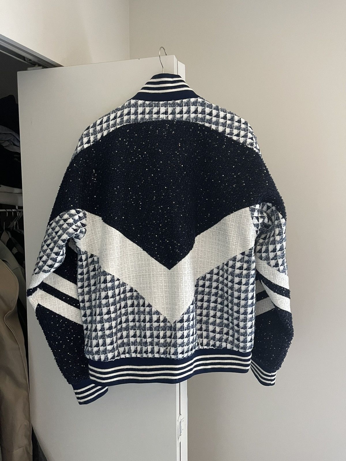 Faith Connexion Faith Connexion Navy and White Mix Tweed Bomber Jacket Size US S / EU 44-46 / 1 - 3 Thumbnail