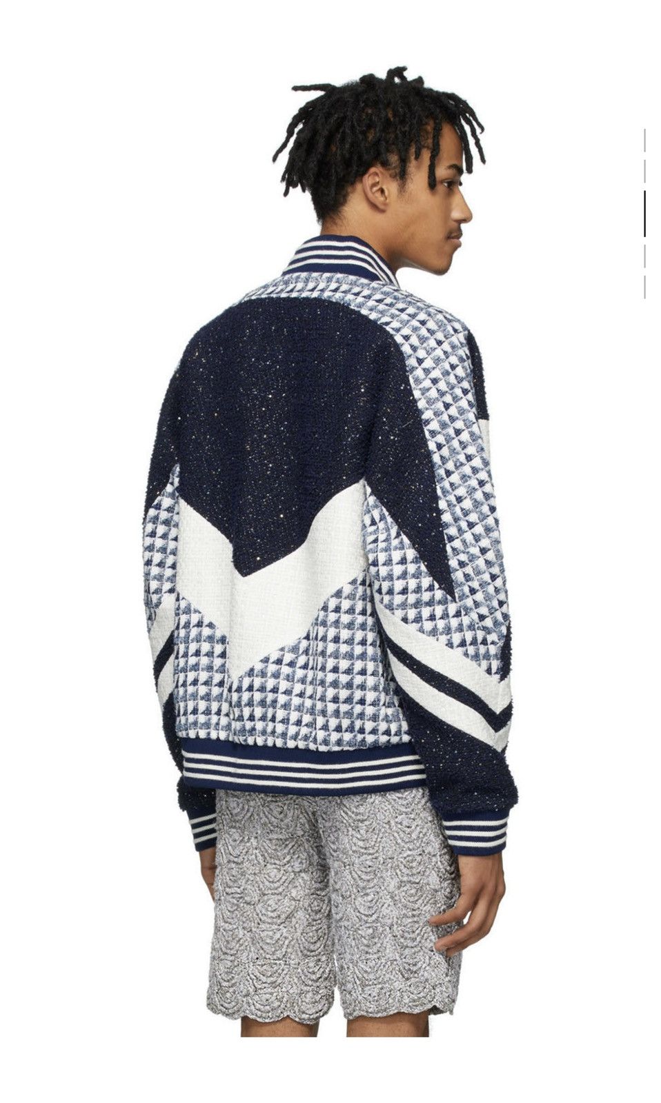 Faith Connexion Faith Connexion Navy and White Mix Tweed Bomber Jacket Size US S / EU 44-46 / 1 - 7 Thumbnail
