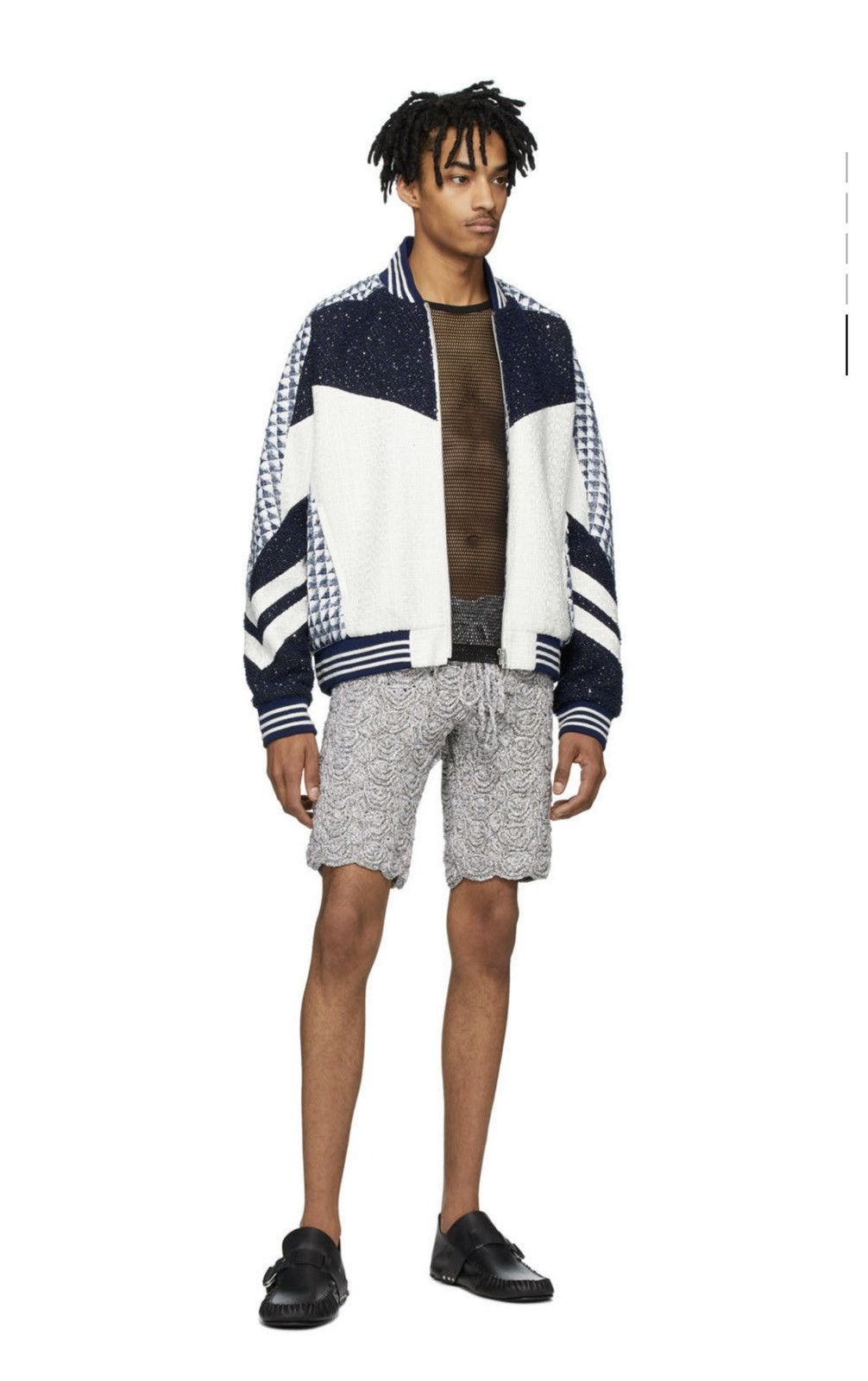 Faith Connexion Faith Connexion Navy and White Mix Tweed Bomber Jacket Size US S / EU 44-46 / 1 - 8 Thumbnail