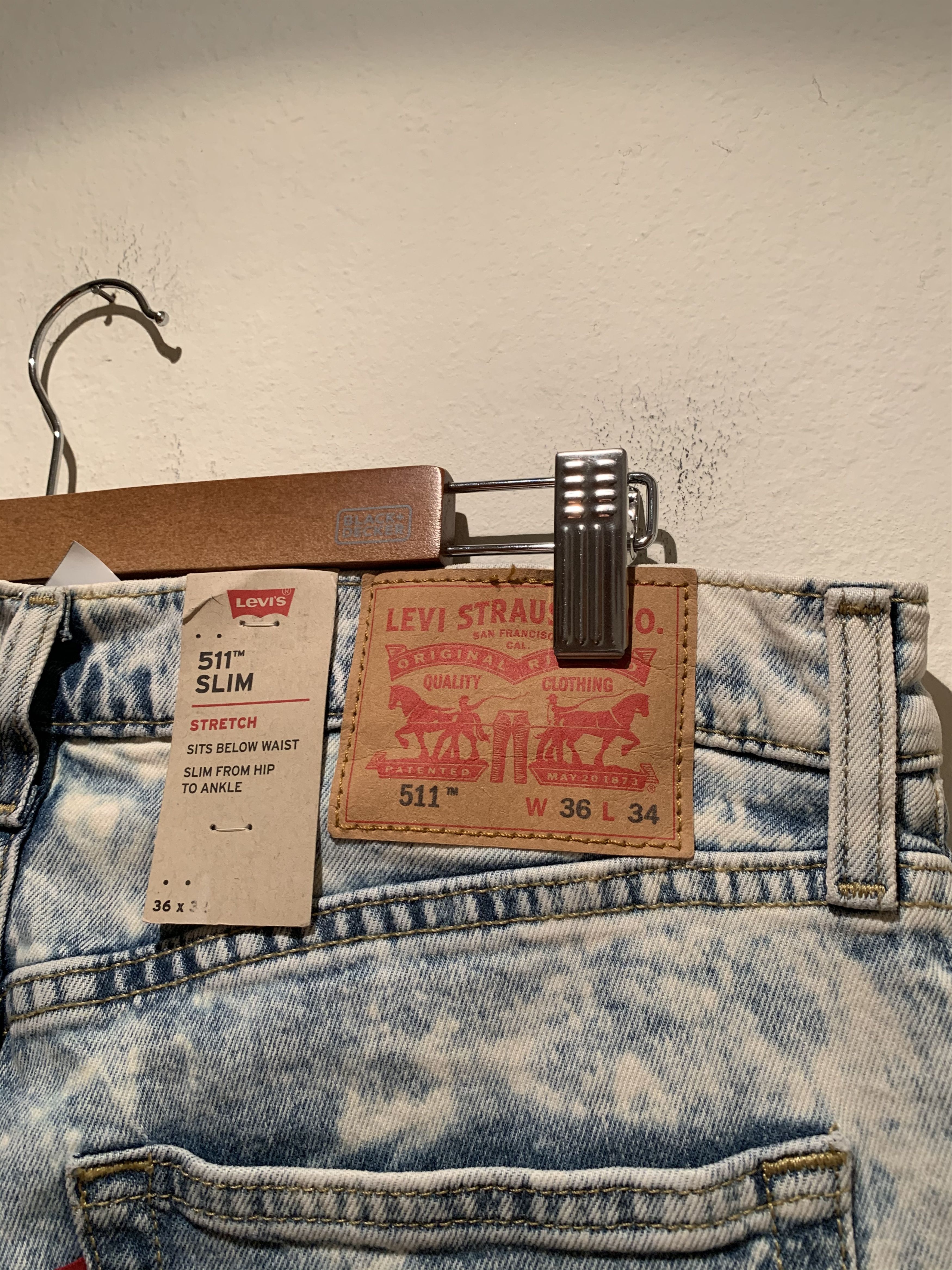Levi's × Levi's Vintage Clothing *RARE* New Levi’s 511 Acid Washed Stretch Denim Jeans Size US 36 / EU 52 - 7 Thumbnail