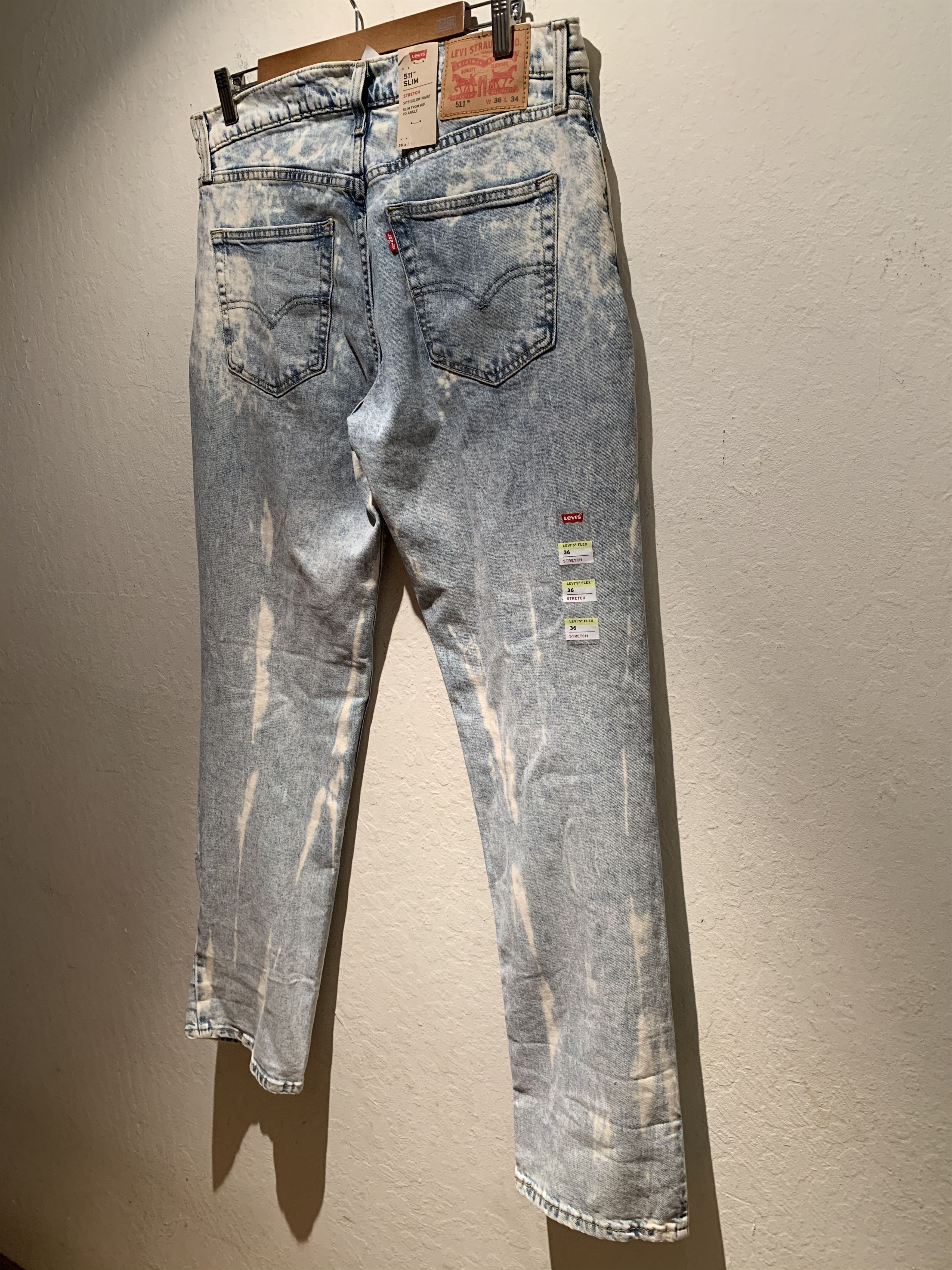 Levi's × Levi's Vintage Clothing *RARE* New Levi’s 511 Acid Washed Stretch Denim Jeans Size US 36 / EU 52 - 5 Thumbnail
