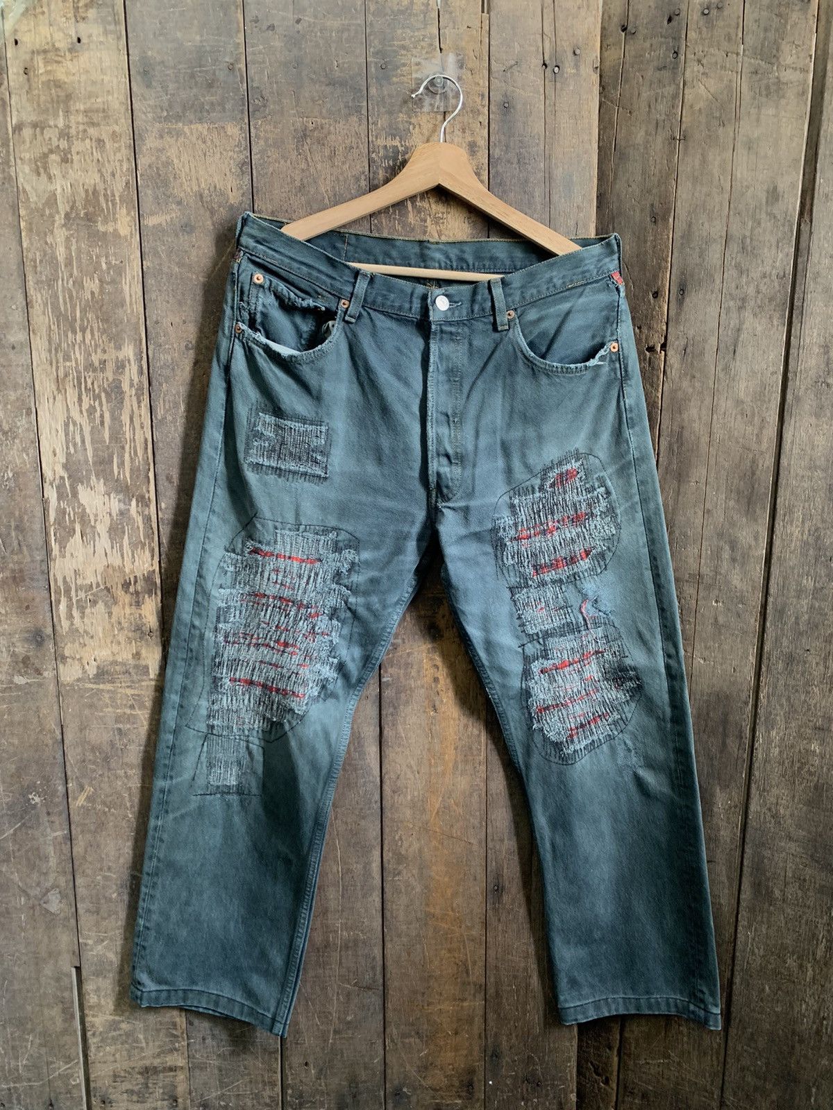 Levi's × Vintage Vintage Levis 501 Distressed Denim Jeans Size US 33 - 2 Thumbnail