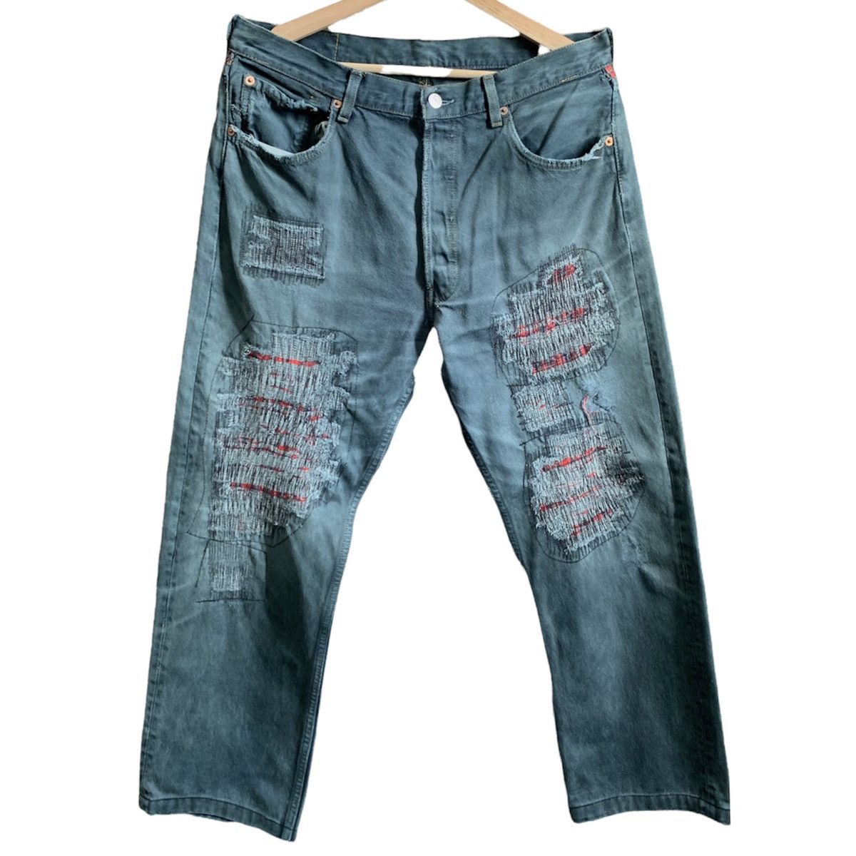 Levi's × Vintage Vintage Levis 501 Distressed Denim Jeans Size US 33 - 1 Thumbnail