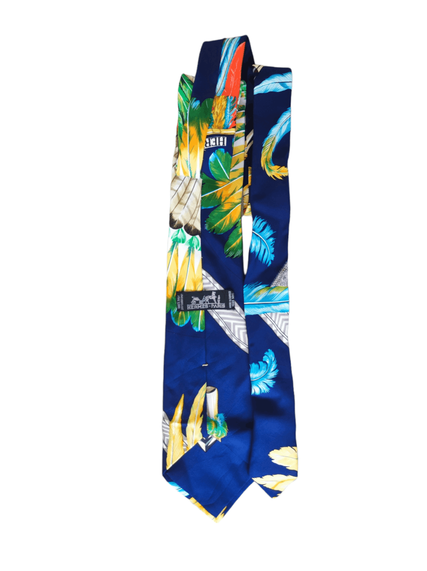 Hermes Vintage Hermes Paris Silk Tie peacocks Size ONE SIZE - 2 Thumbnail