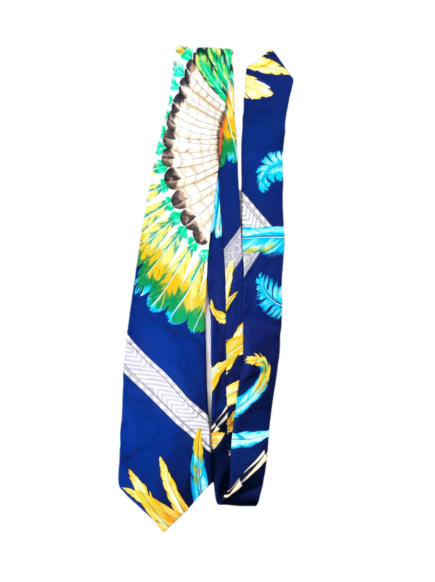 Hermes Vintage Hermes Paris Silk Tie peacocks Size ONE SIZE - 7 Thumbnail