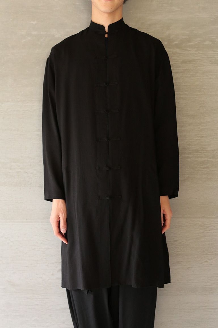 Yohji Yamamoto B Yohji Yamamoto - Stand Collar Tencel Chinese Blouse Size US S / EU 44-46 / 1 - 6 Thumbnail