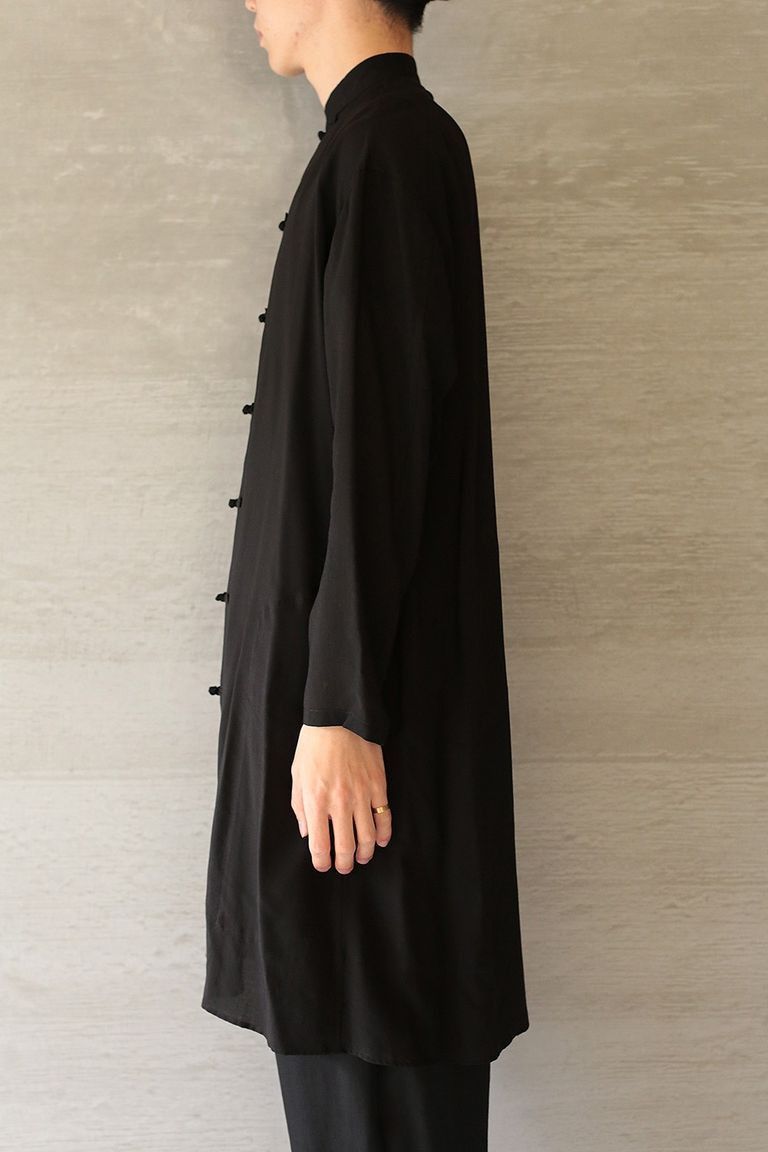 Yohji Yamamoto B Yohji Yamamoto - Stand Collar Tencel Chinese Blouse Size US S / EU 44-46 / 1 - 7 Thumbnail