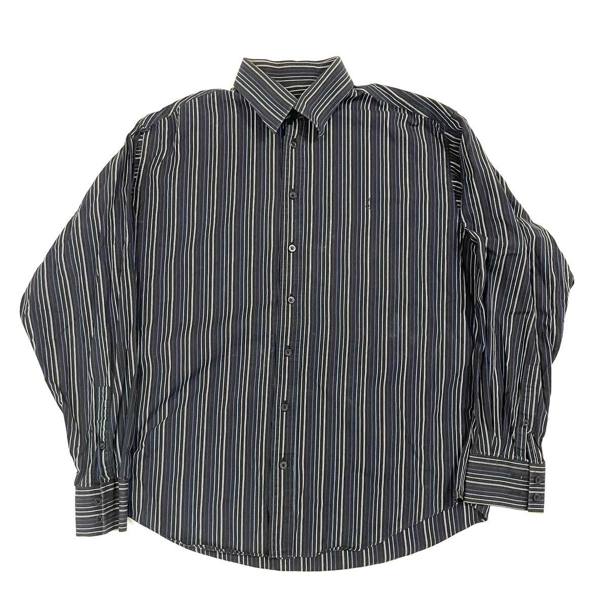 Long Sleeve Striped Shirt Vintage Ysl Shirt Mens Yves Saint