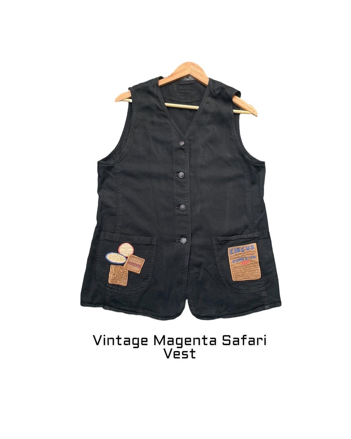 Japanese Brand Vintage Magenta Circus Safari Vest Size US M / EU 48-50 / 2 - 1 Thumbnail