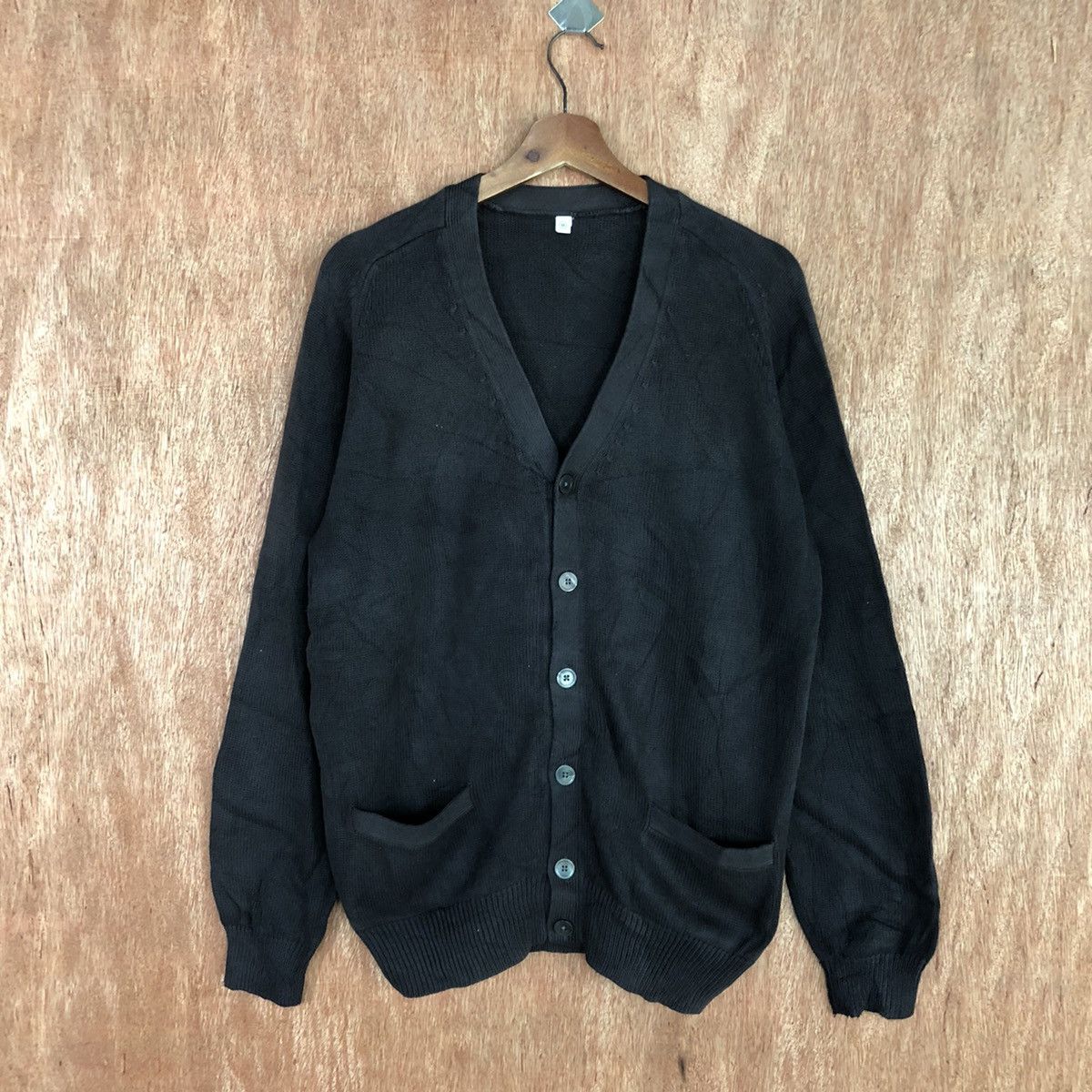 Homespun Knitwear Uniqlo Black plain knitwear Cardigan #H459 Size US M / EU 48-50 / 2 - 3 Thumbnail