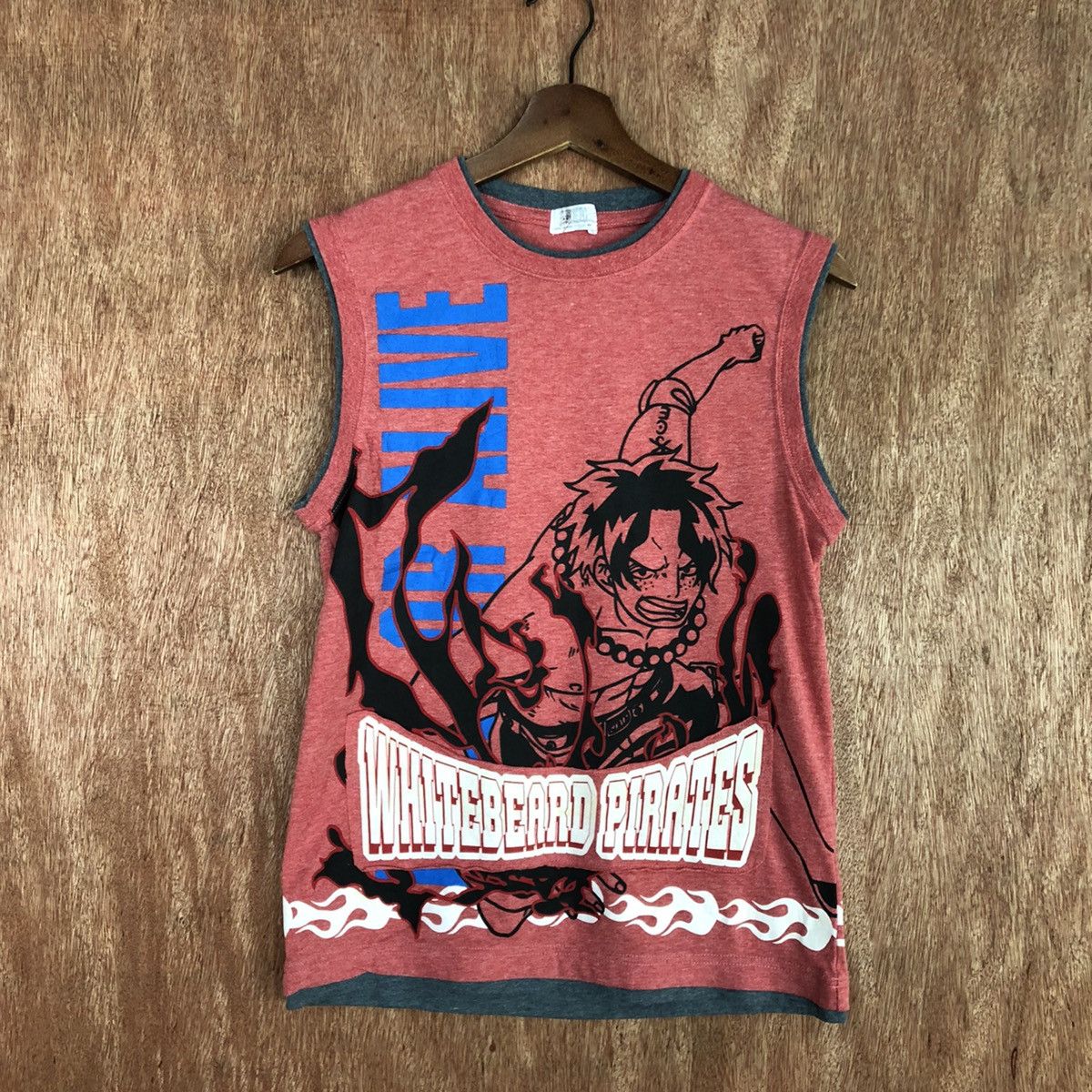 Anime One Piece WhiteBeard Pirate Red Vest knit #H453 Size US XS / EU 42 / 0 - 3 Thumbnail