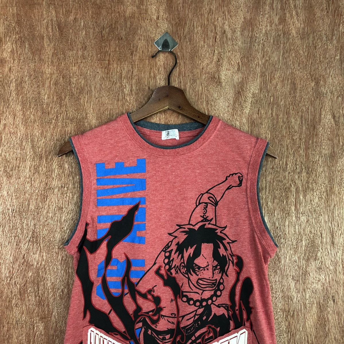 Anime One Piece WhiteBeard Pirate Red Vest knit #H453 Size US XS / EU 42 / 0 - 2 Thumbnail