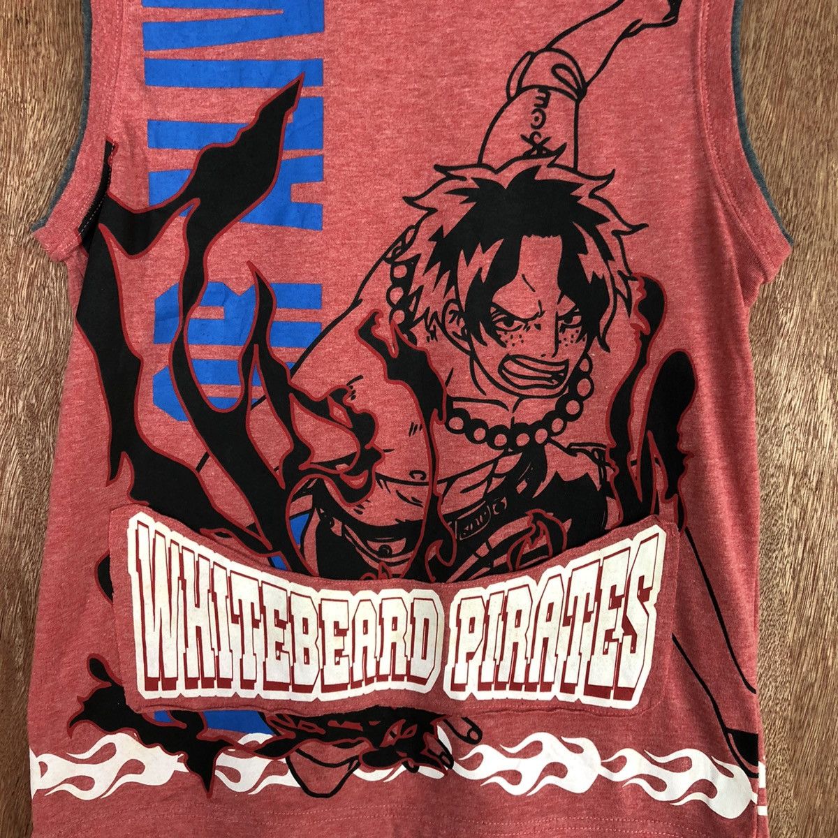 Anime One Piece WhiteBeard Pirate Red Vest knit #H453 Size US XS / EU 42 / 0 - 8 Thumbnail
