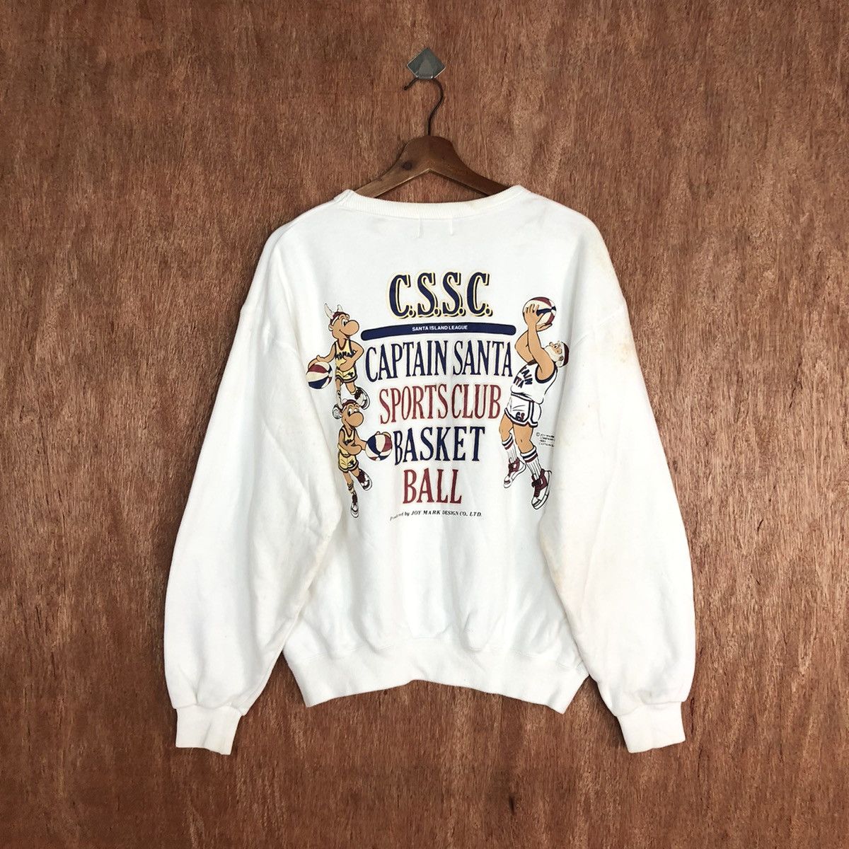 Captain Santors Captain Santa basketballl vintage White Sweatshirt #H396 Size US M / EU 48-50 / 2 - 12 Thumbnail